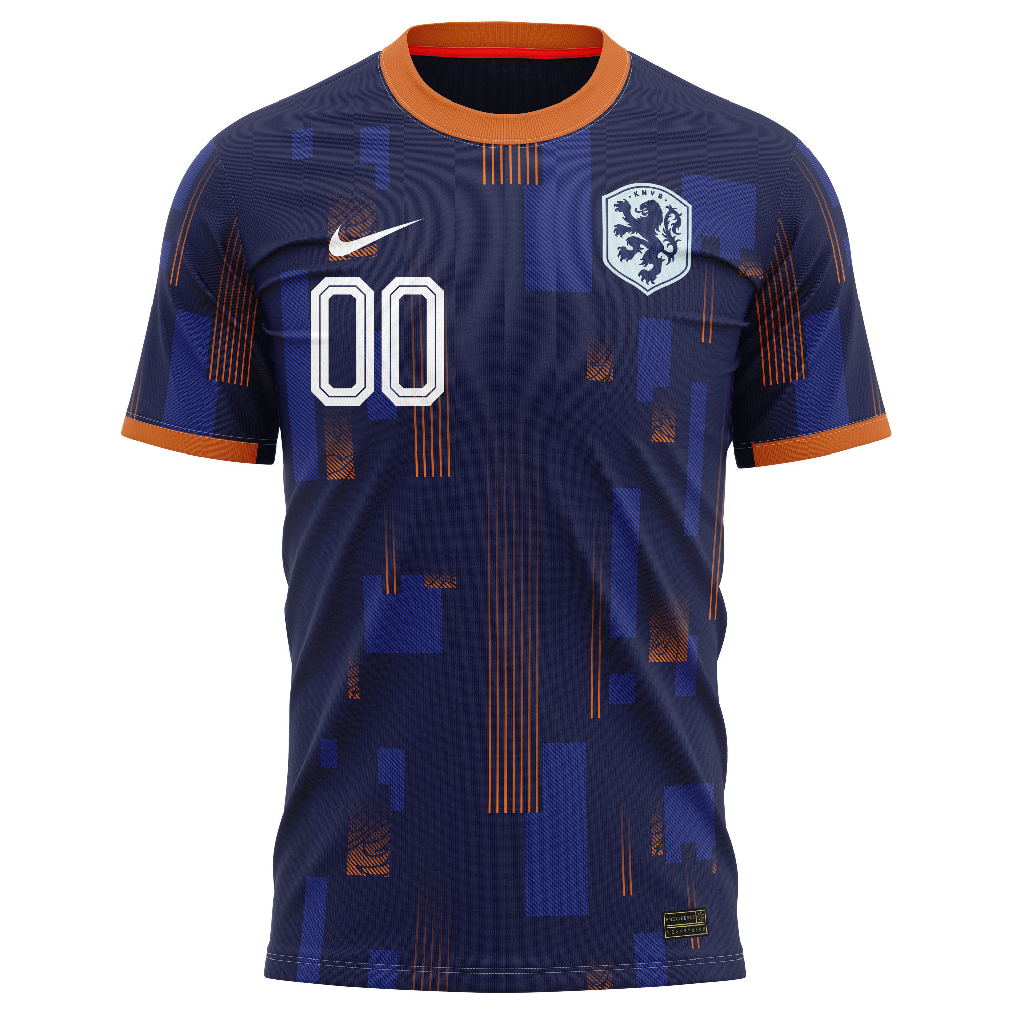 Netherlands National Team 2024 Away Kits Custom AOP T-shirt - Navy