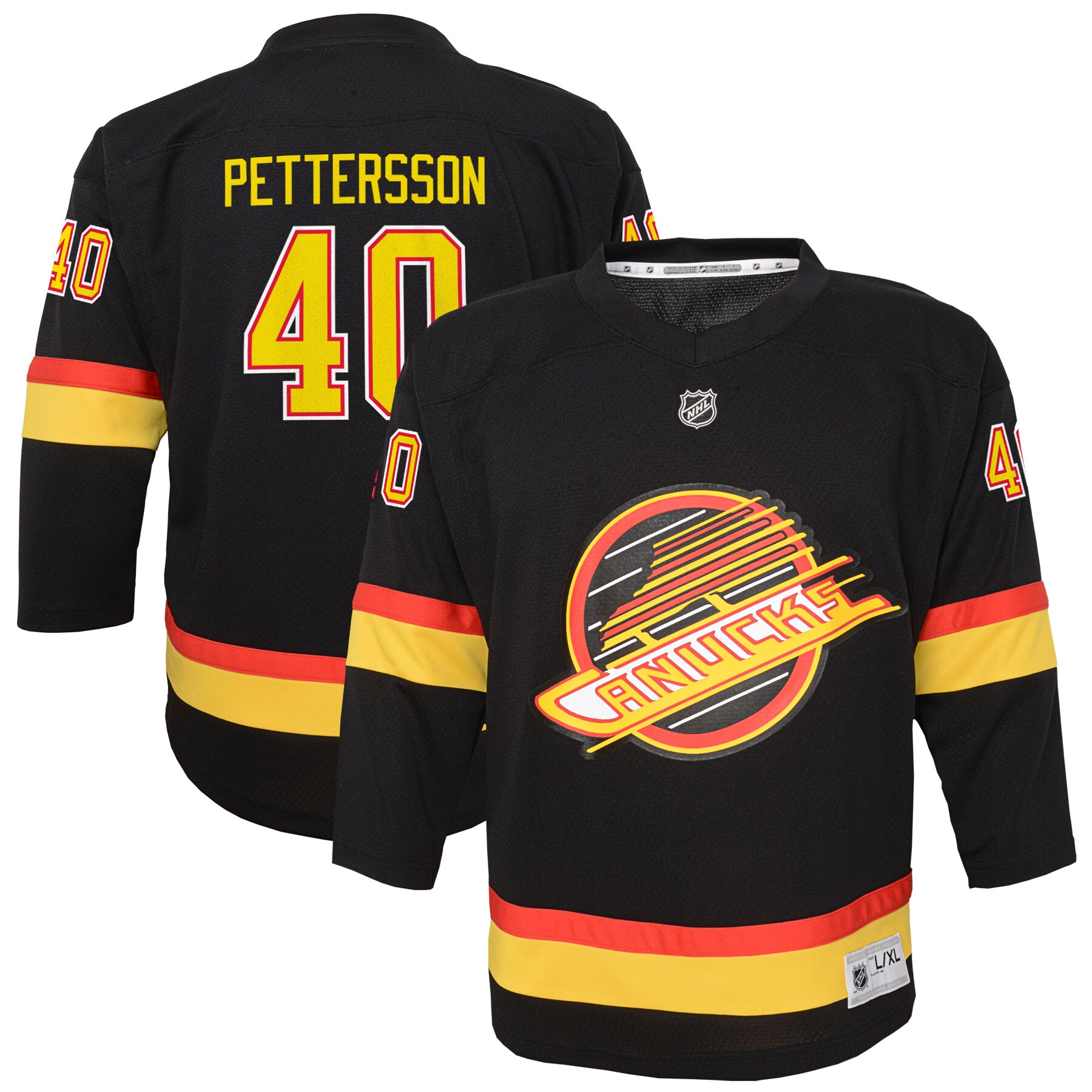 Elias Pettersson Vancouver Canucks Youth 2019\/20 Flying Skate Replica Player Jersey - Black