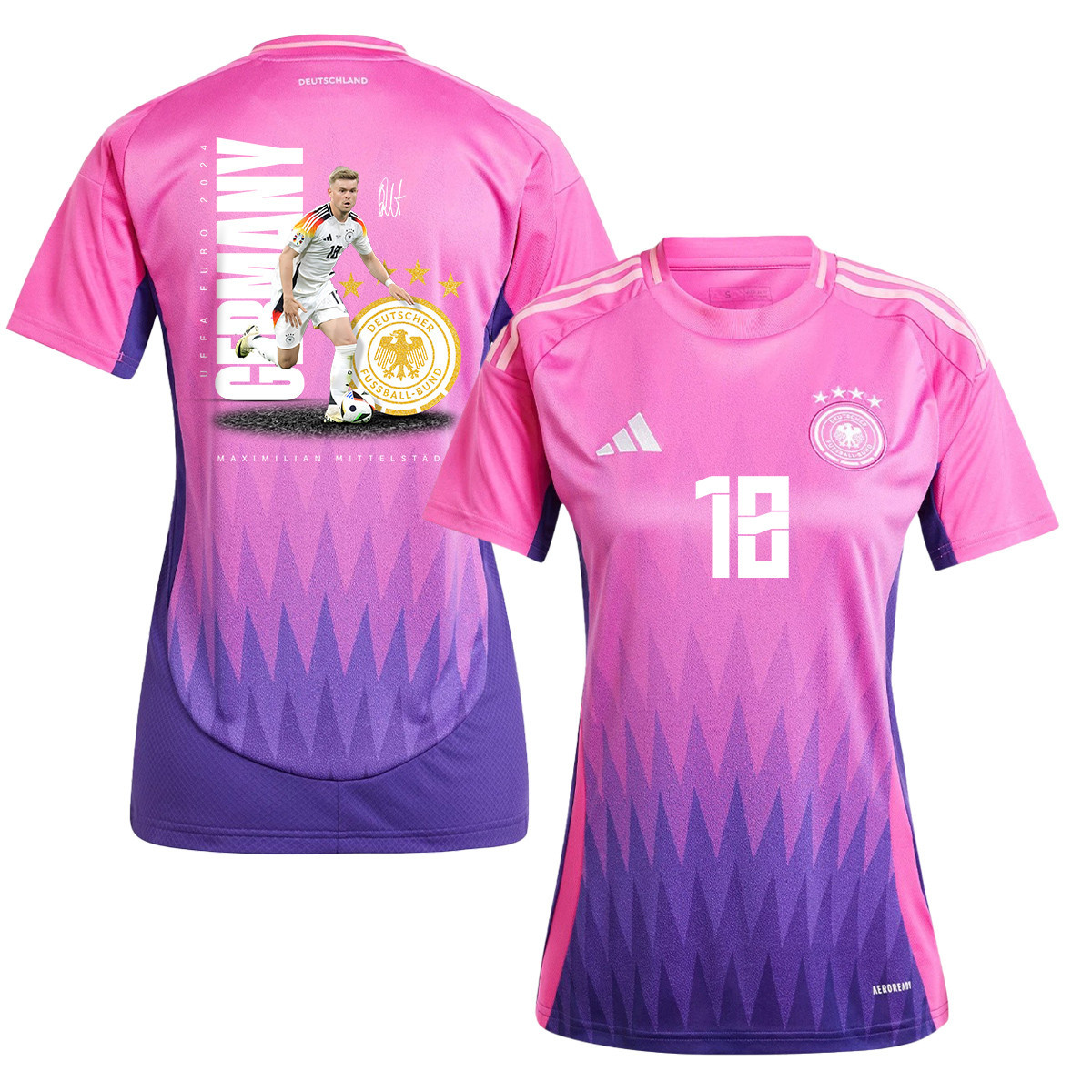 Maximilian Mittelstädt 18 Signed Game-changer Germany National Team 2024 Away WOMEN Jersey - Purple