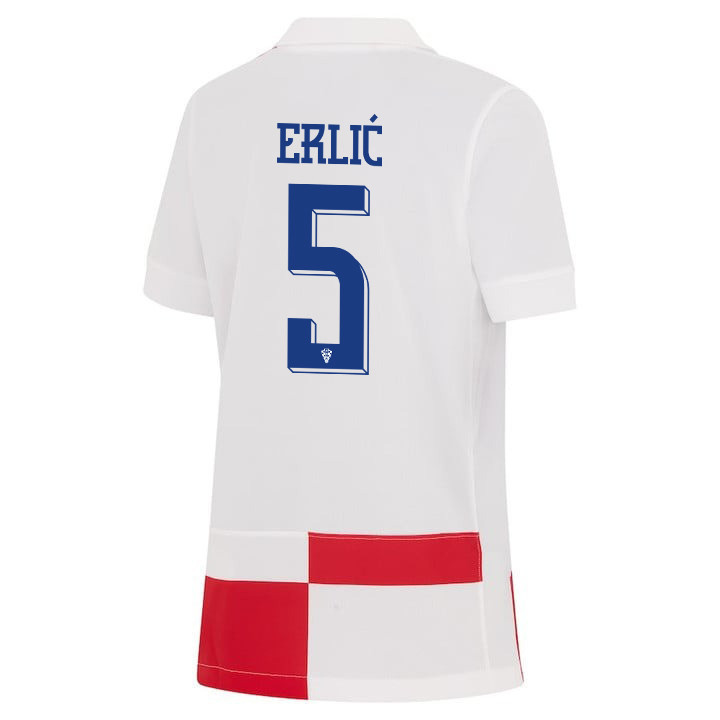 Martin Erlić 5 Croatia National Team 2024 Home YOUTH Jersey - White