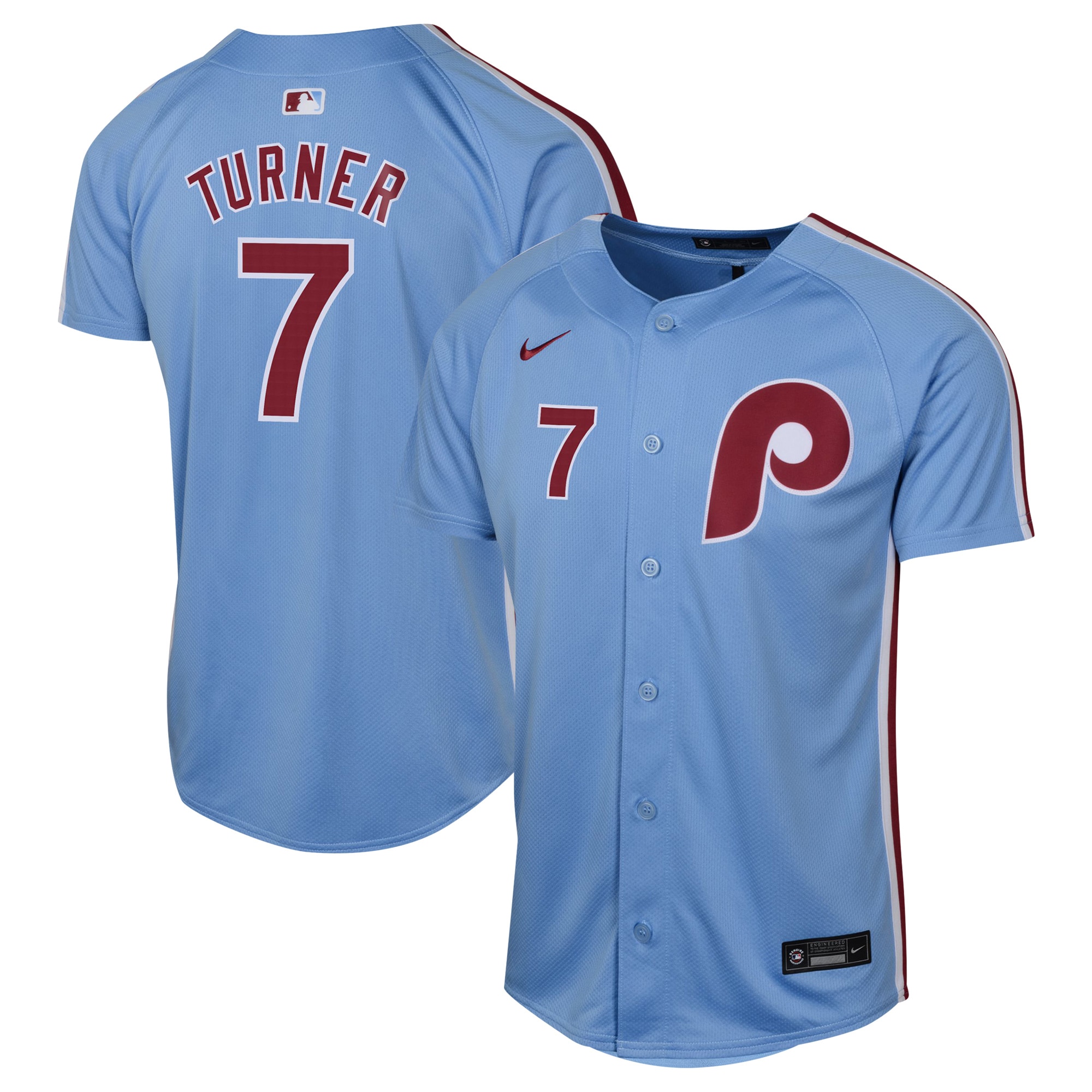 Trea Turner Philadelphia Phillies  Youth Alternate Limited Player Jersey - Light Blue