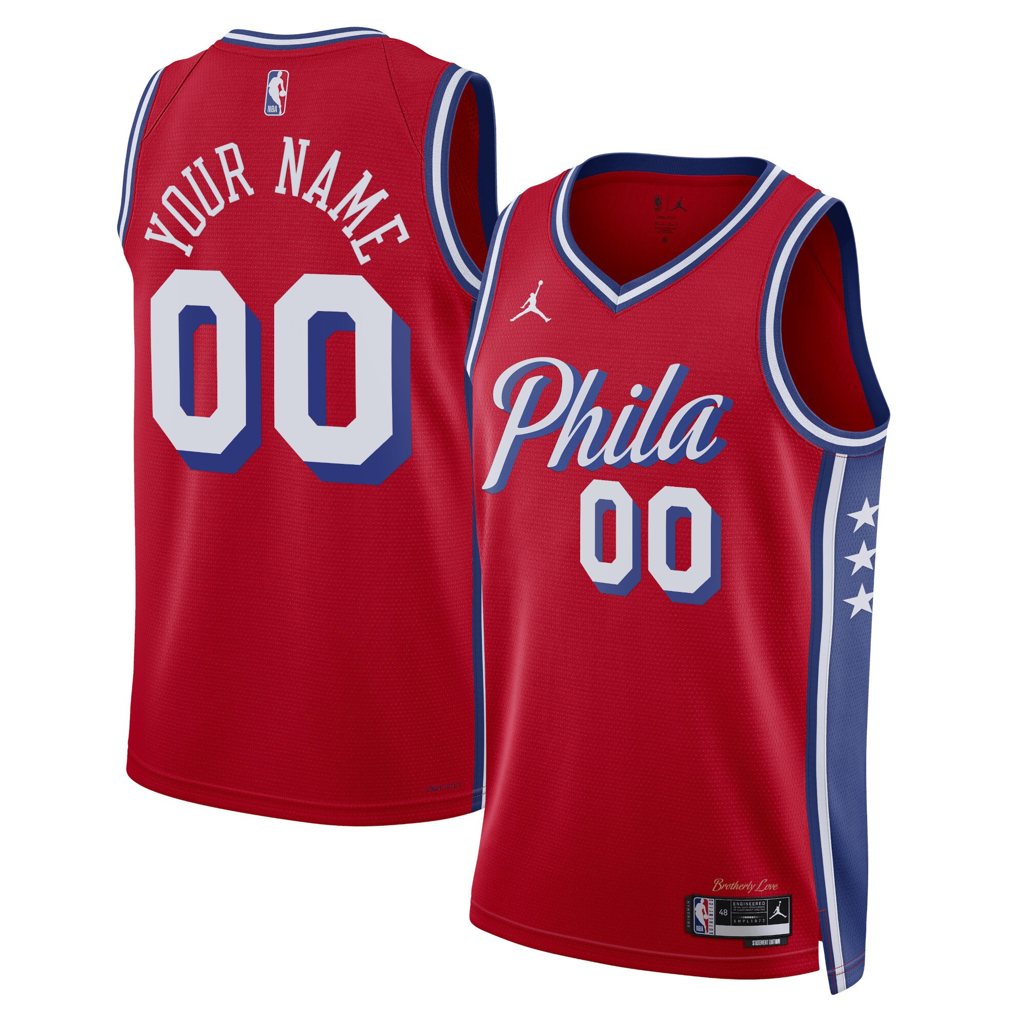 Philadelphia 76ers Jordan Brand Unisex 2022\/23 Swingman Custom Jersey - Statement Edition - Red