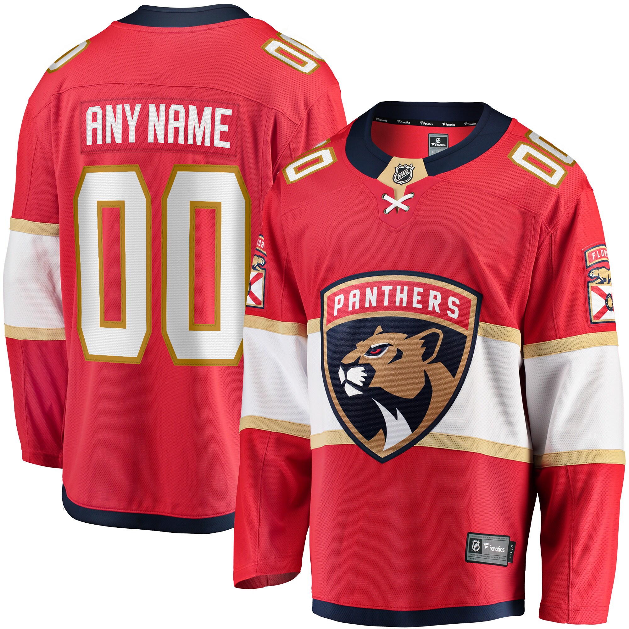Florida Panthers Fanatics Home Breakaway Custom Jersey - Red