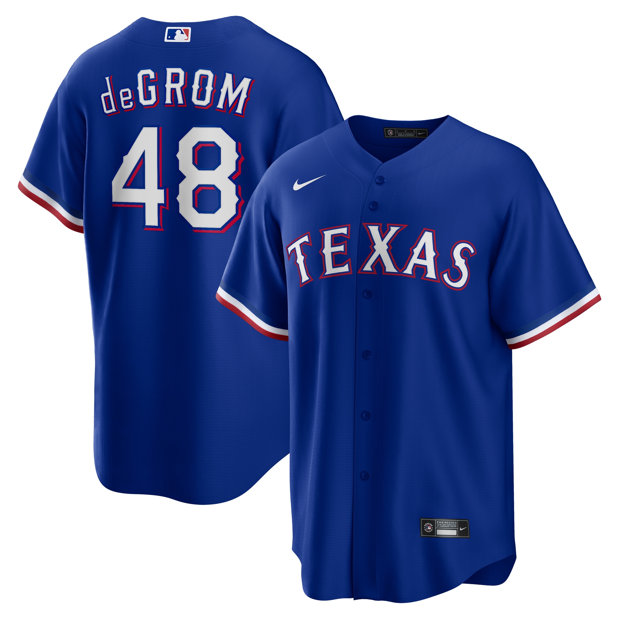 Jacob deGrom Texas Rangers  Away Replica Player Jersey - Royal