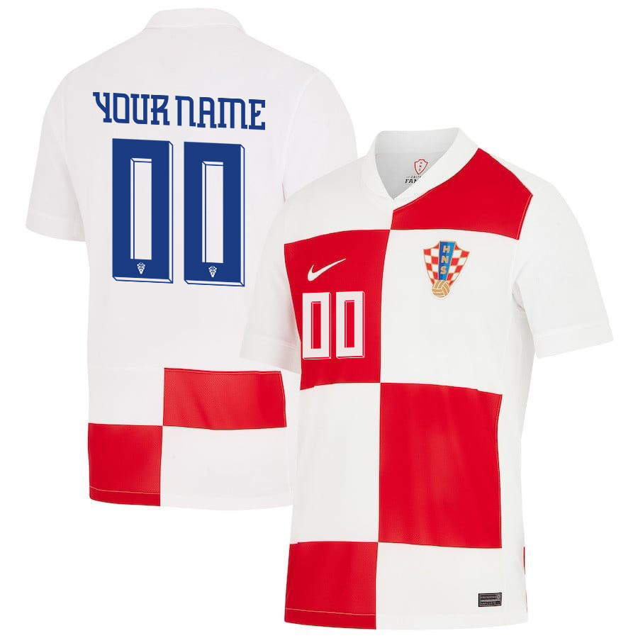 Croatia National Team 2024 Home Men Custom Jersey - White