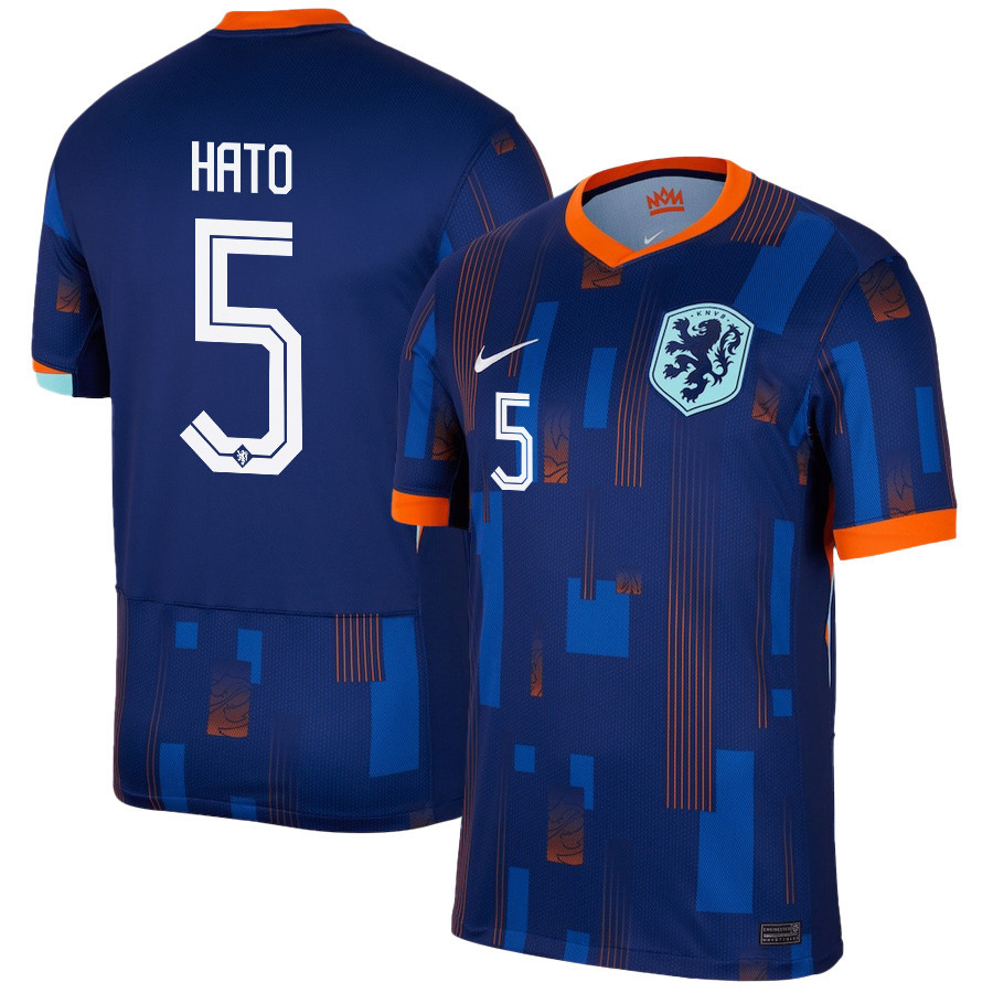 Jorrel Hato 5 Netherlands National Team 2024/25 Away Men Jersey - Navy