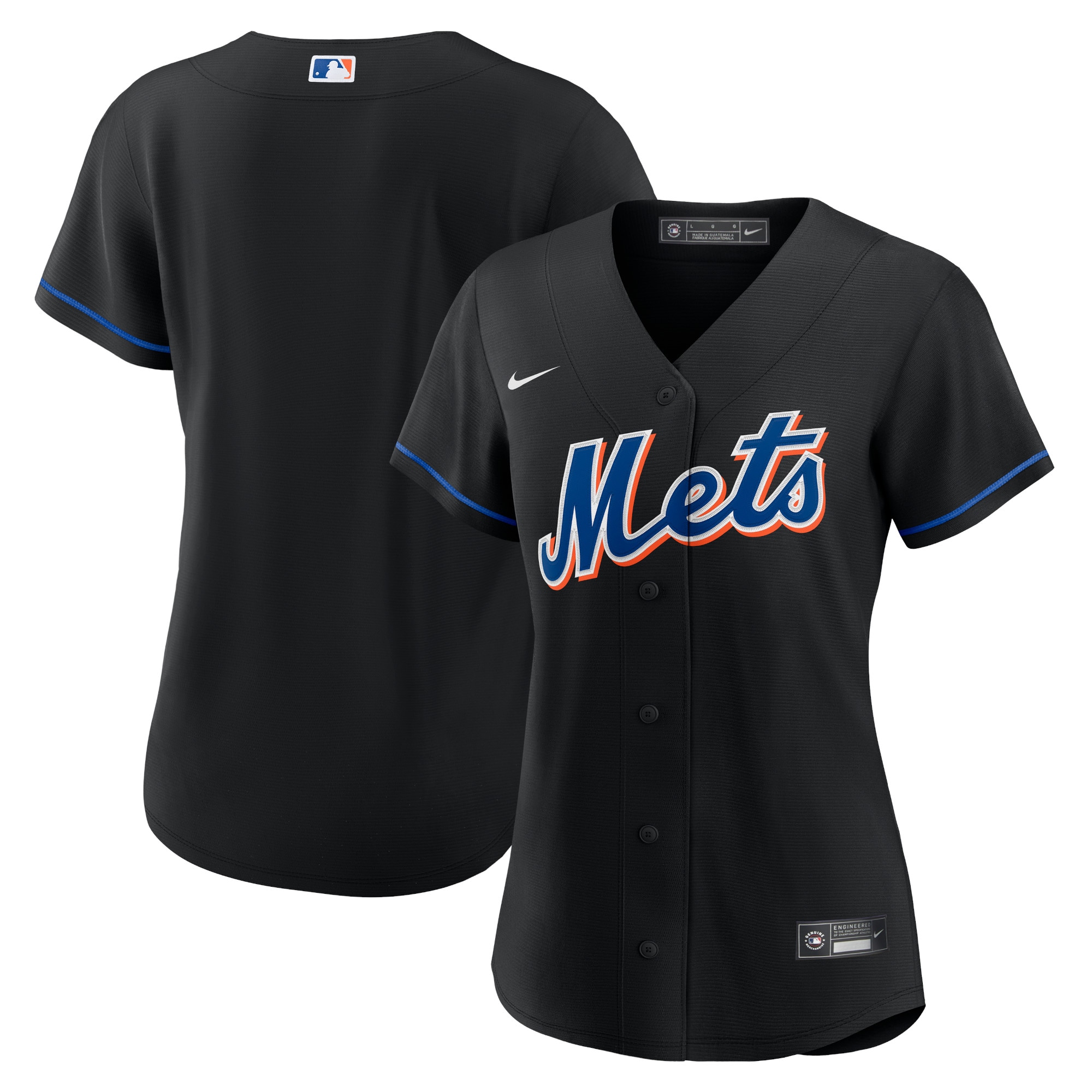 New York Mets  Women's 2022 Alternate Replica Team Jersey - Black