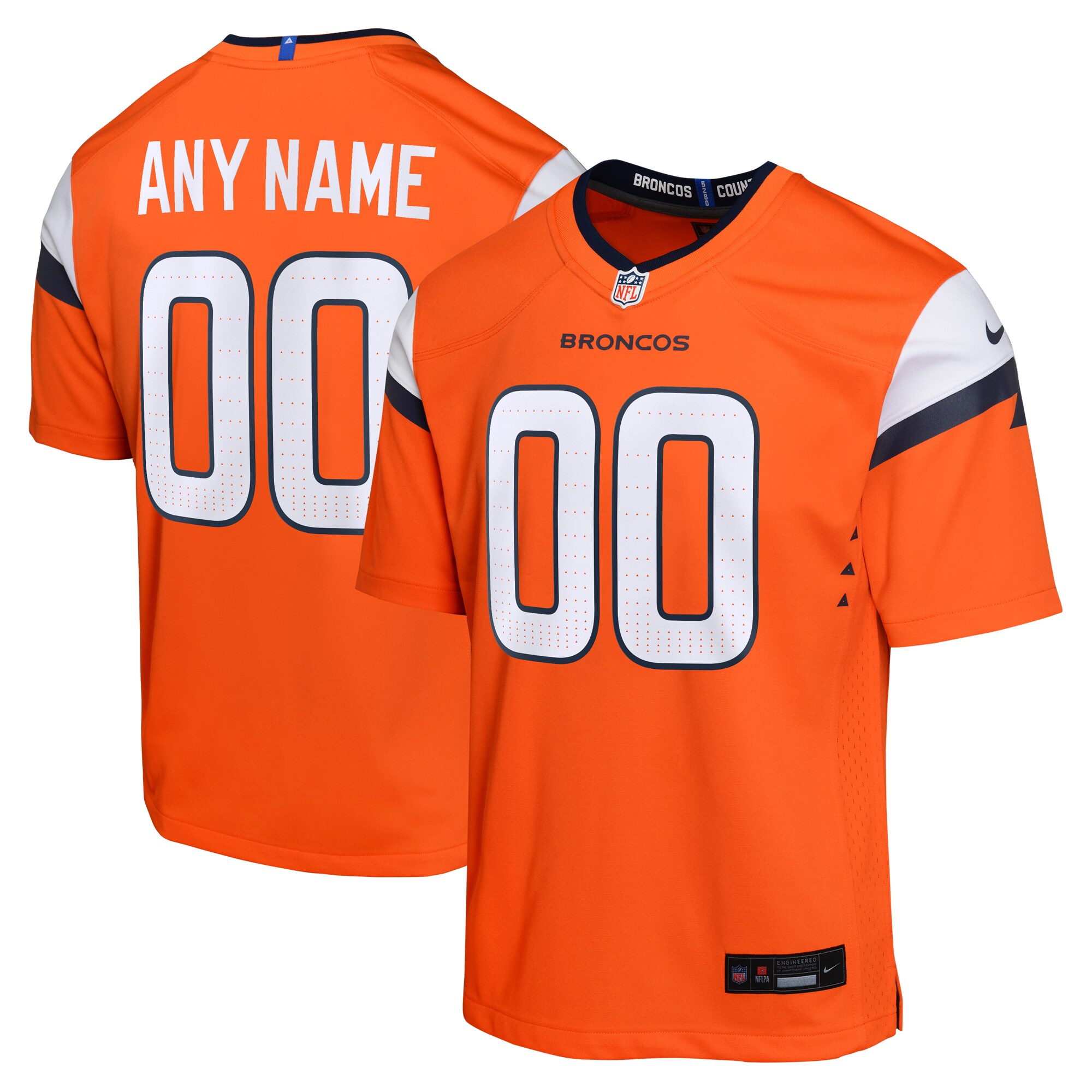 Denver Broncos  Youth Custom Game Jersey - Orange