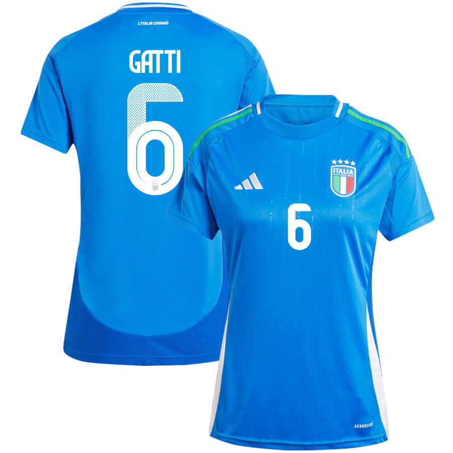 Federico Gatti 6 Italy National Team 2024/25 Home Women Jersey - Blue