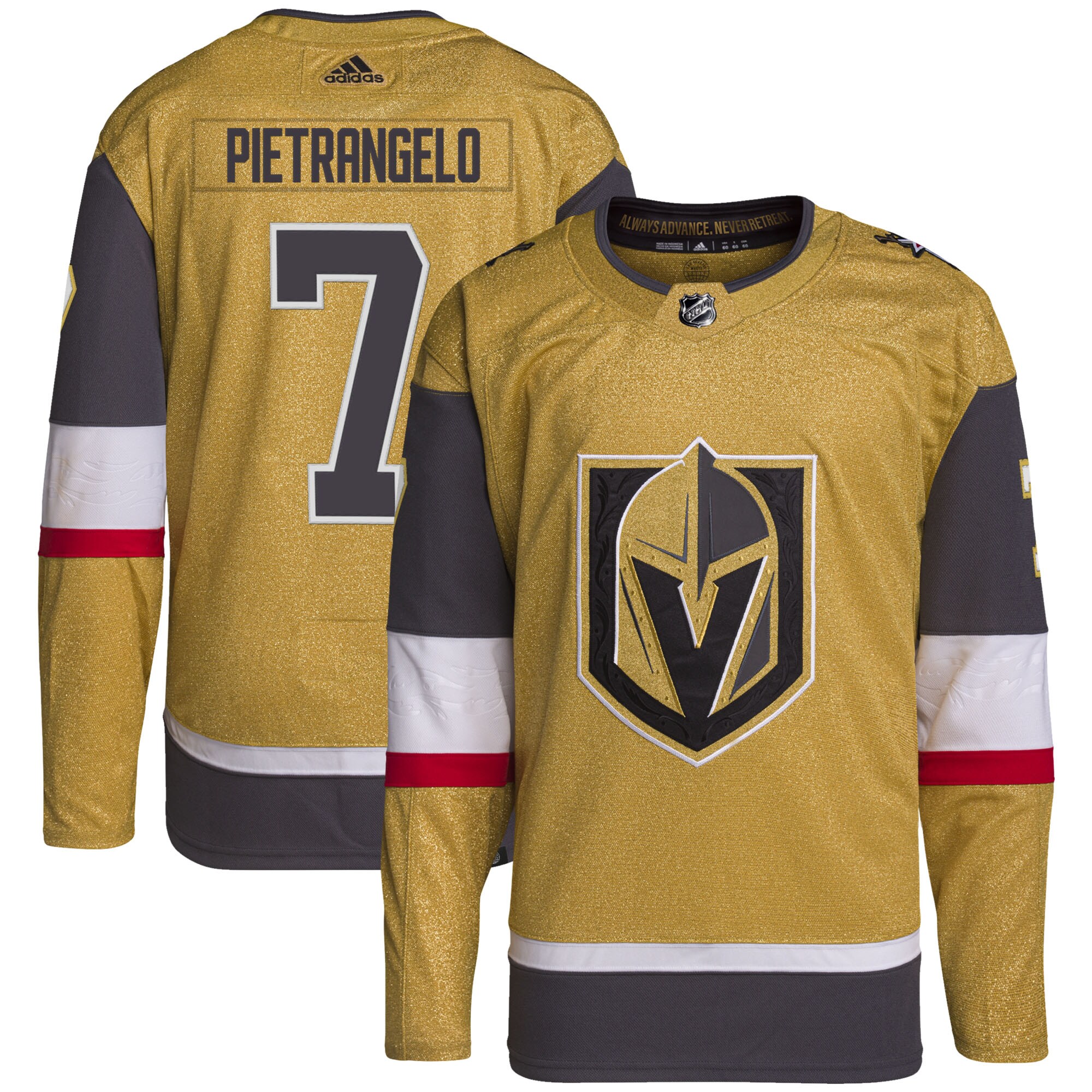 Alex Pietrangelo Vegas Golden Knights adidas Home Primegreen Authentic Player Jersey - Gold