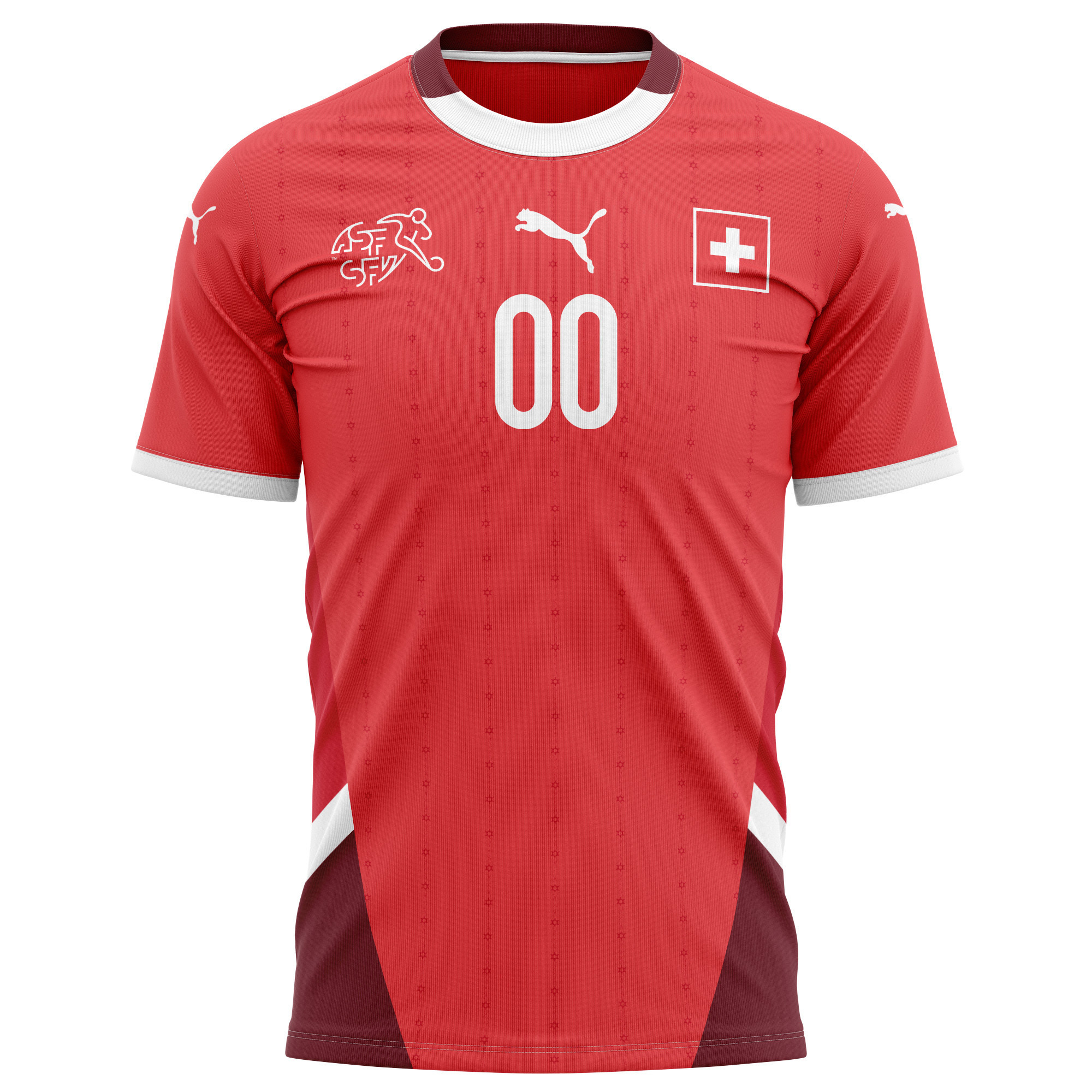 Switzerland National Team 2024/25 Home Kits Custom AOP T-shirt - Red