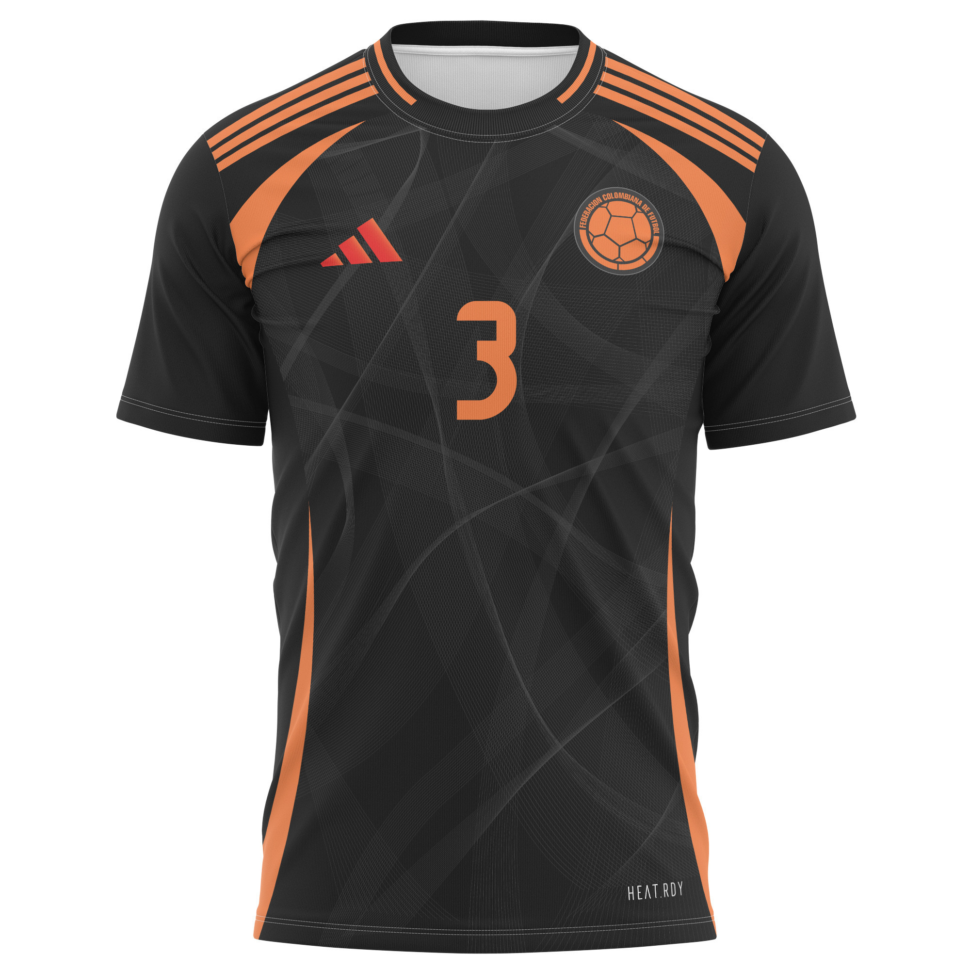 Jhon Lucumi 3 Colombia National Team 2024 Away Kits AOP T-shirt - Black