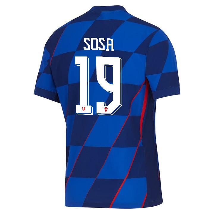 Borna Sosa 19 Croatia National Team 2024 Away Men Jersey - Blue