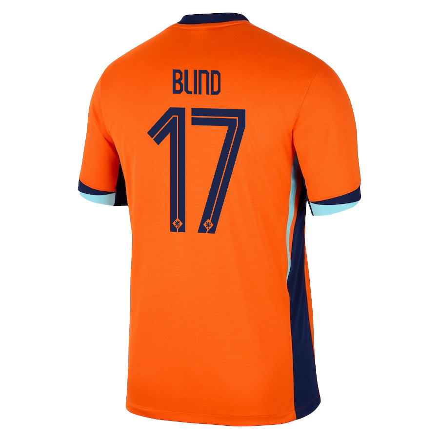 Daley Blind 17 Netherlands National Team 2024/25 Home Men Jersey - Orange