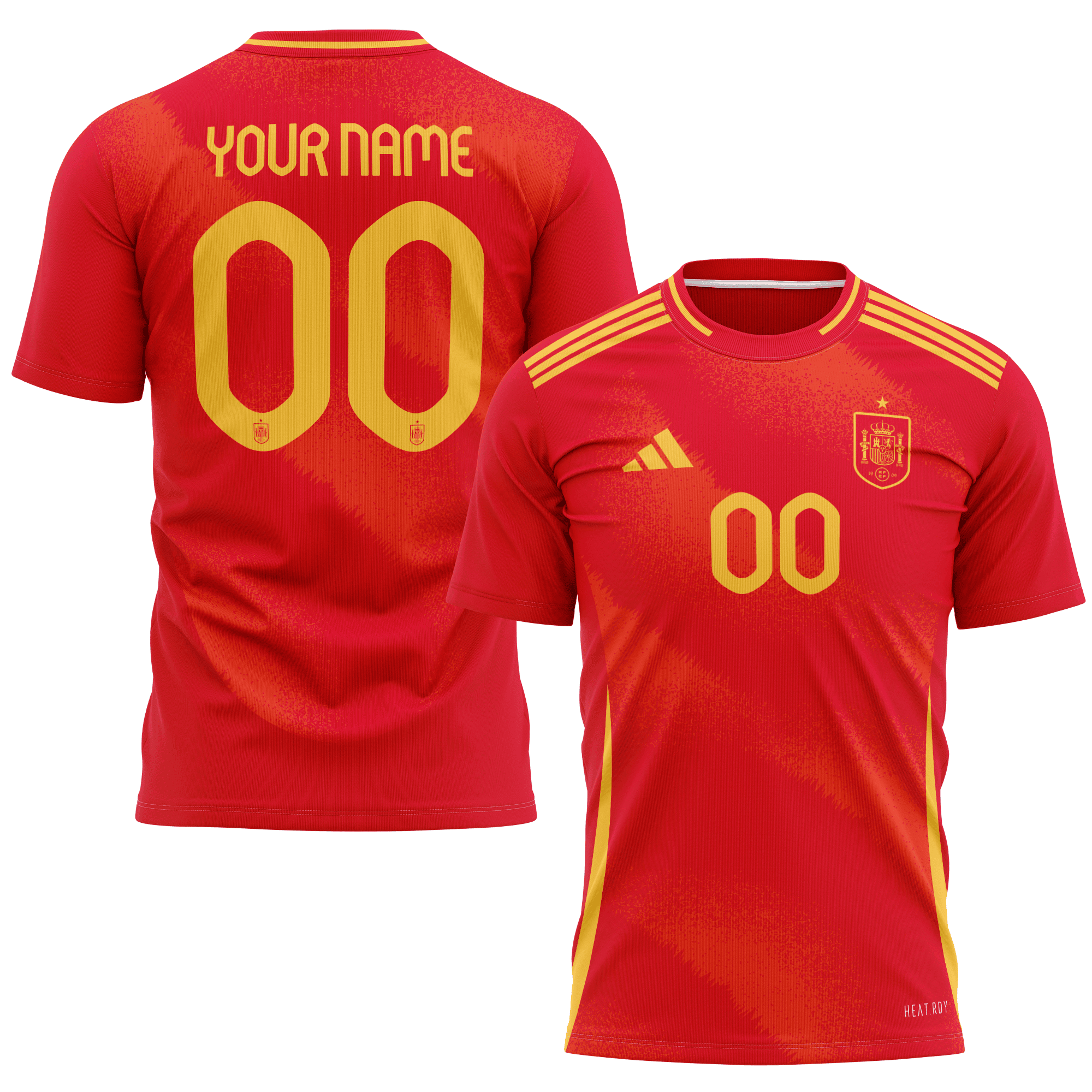 Spain National Team 2024 Home Kits Custom AOP T-shirt - Scarlet