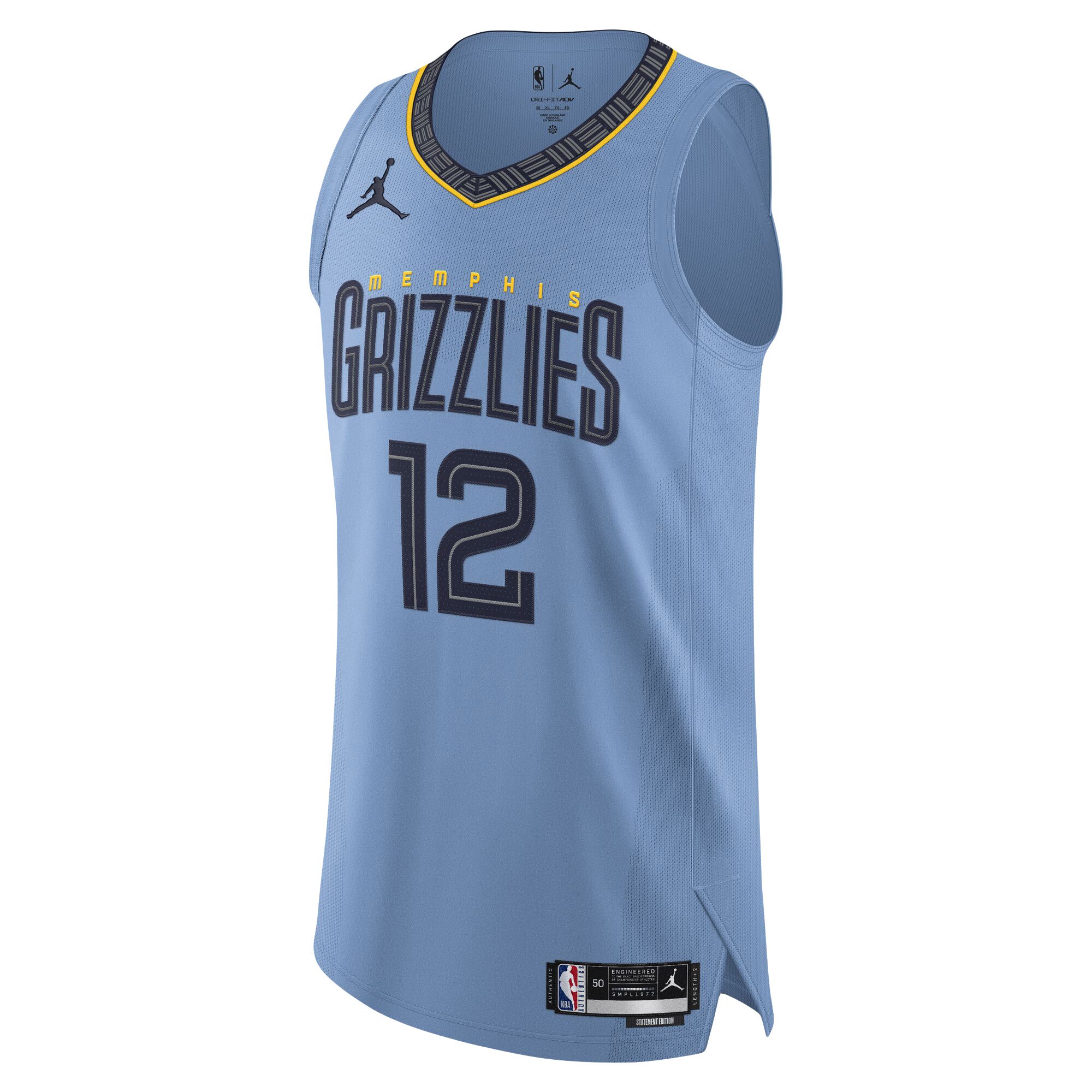 Ja Morant Memphis Grizzlies Jordan Brand Authentic Player Jersey - Statement Edition - Light Blue