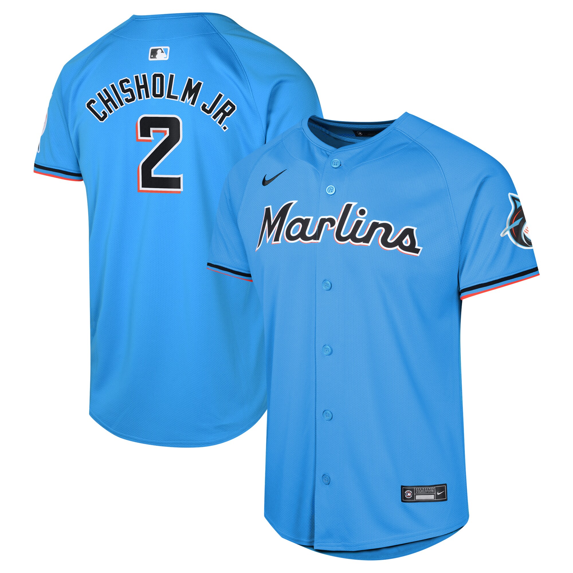 Jazz Chisholm Jr. Miami Marlins  Youth Alternate Limited Player Jersey\u00c2\u00a0\u00e2\u20ac\u201c Blue