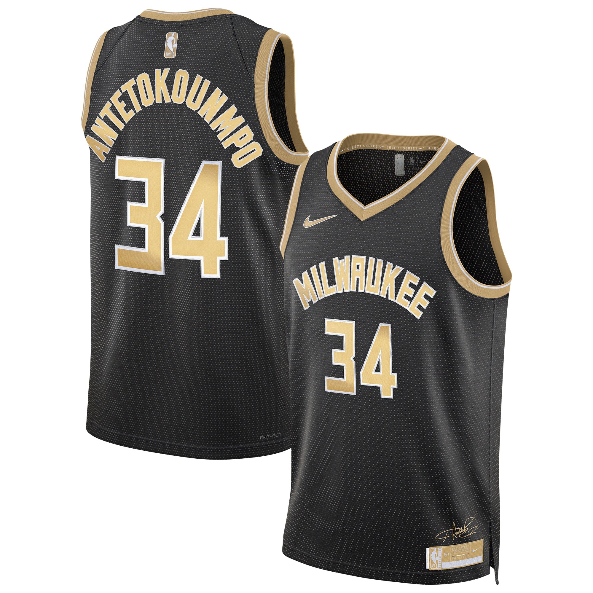 Giannis Antetokounmpo Milwaukee Bucks  Unisex  Select Series Swingman Jersey\u00c2\u00a0\u00e2\u20ac\u201c Black