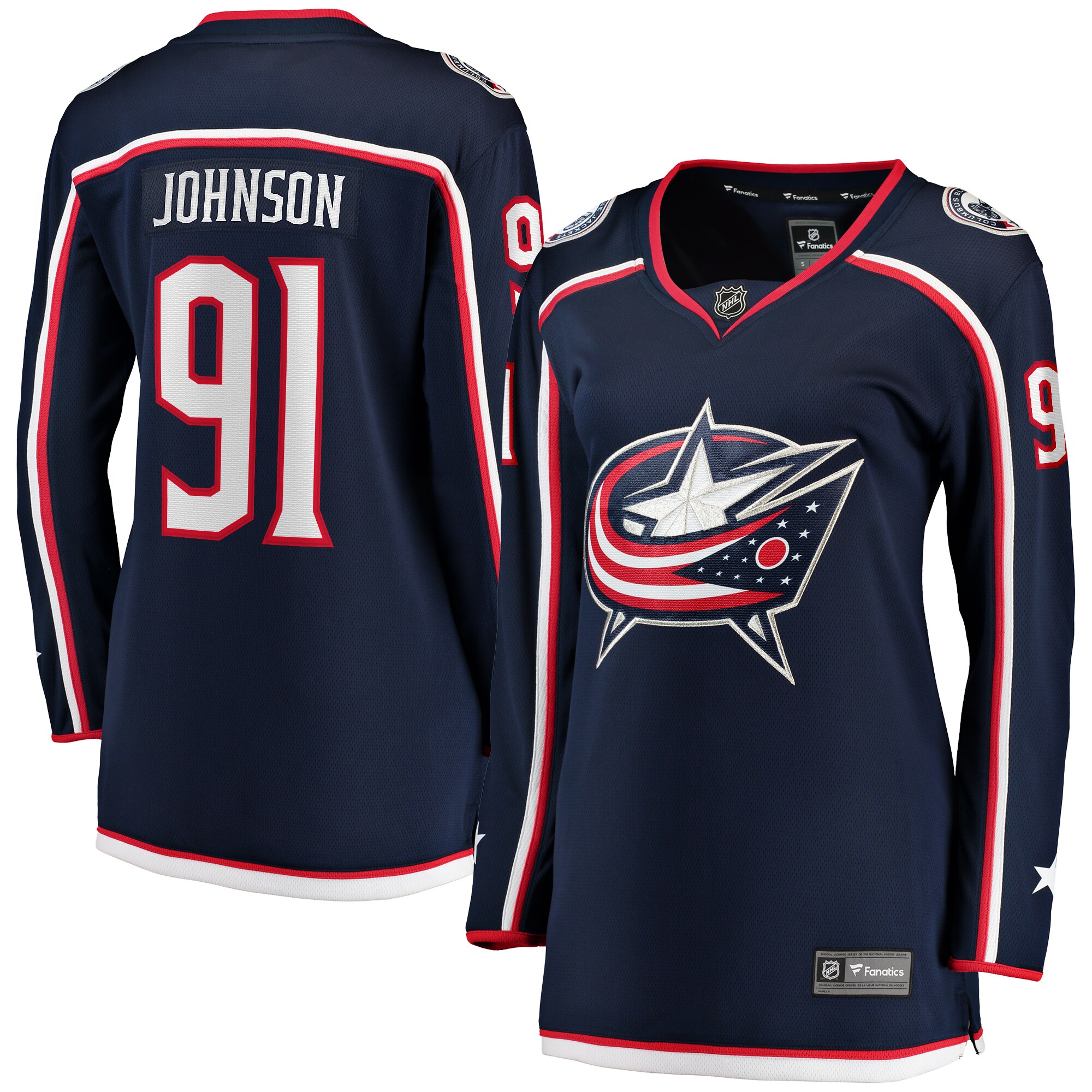 Kent Johnson Columbus Blue Jackets Fanatics Women's Home Breakaway Player Jersey - Navy