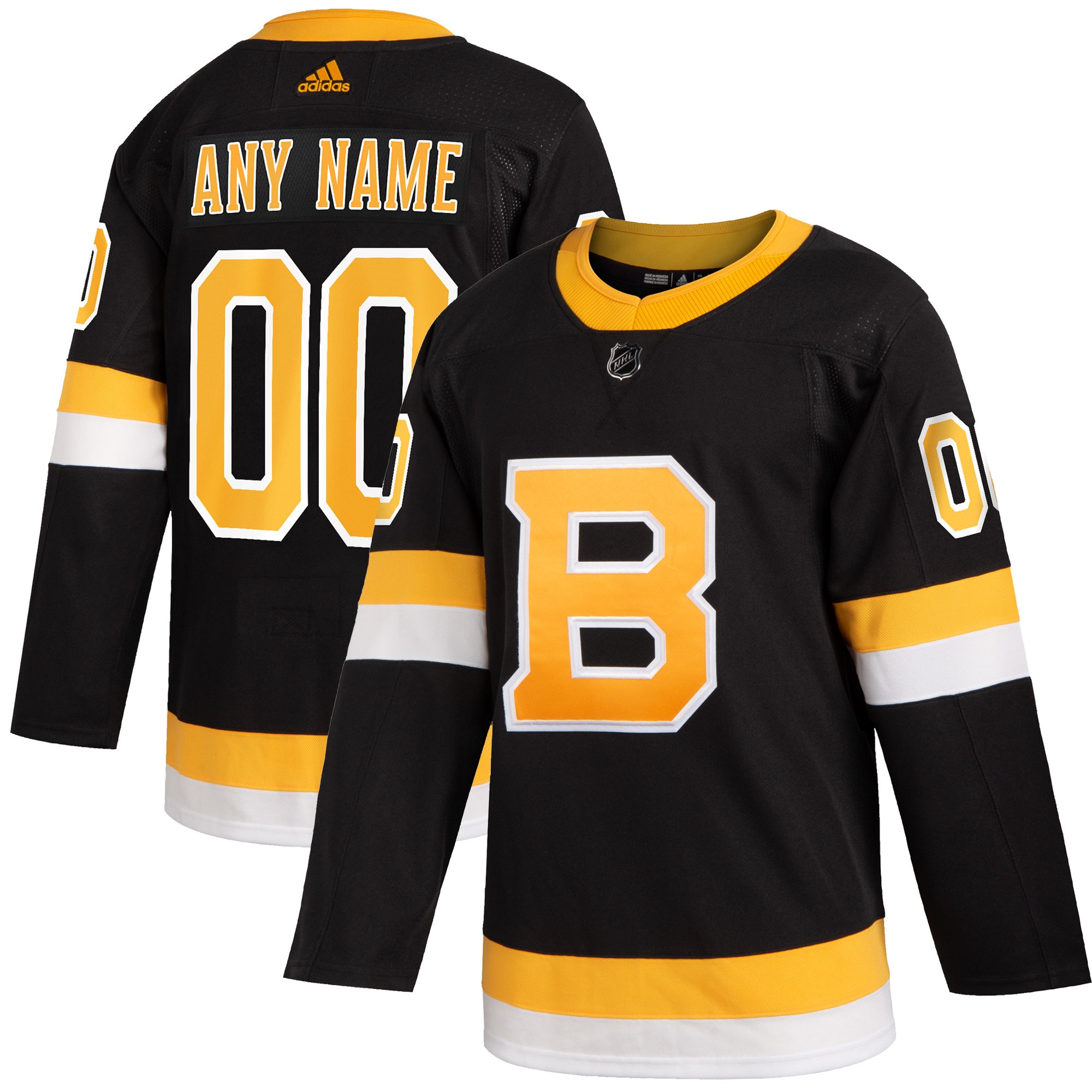 Boston Bruins adidas 2019\/20 Alternate Authentic Custom Jersey - Black