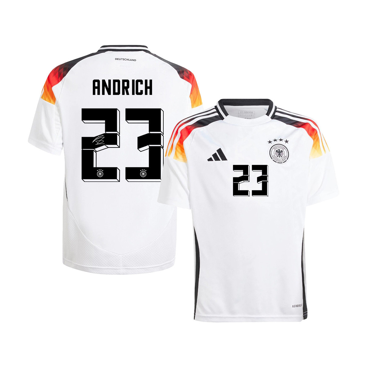 Robert Andrich 23 Signed Germany National Team 2024/25 YOUTH Jersey Autographed - Home