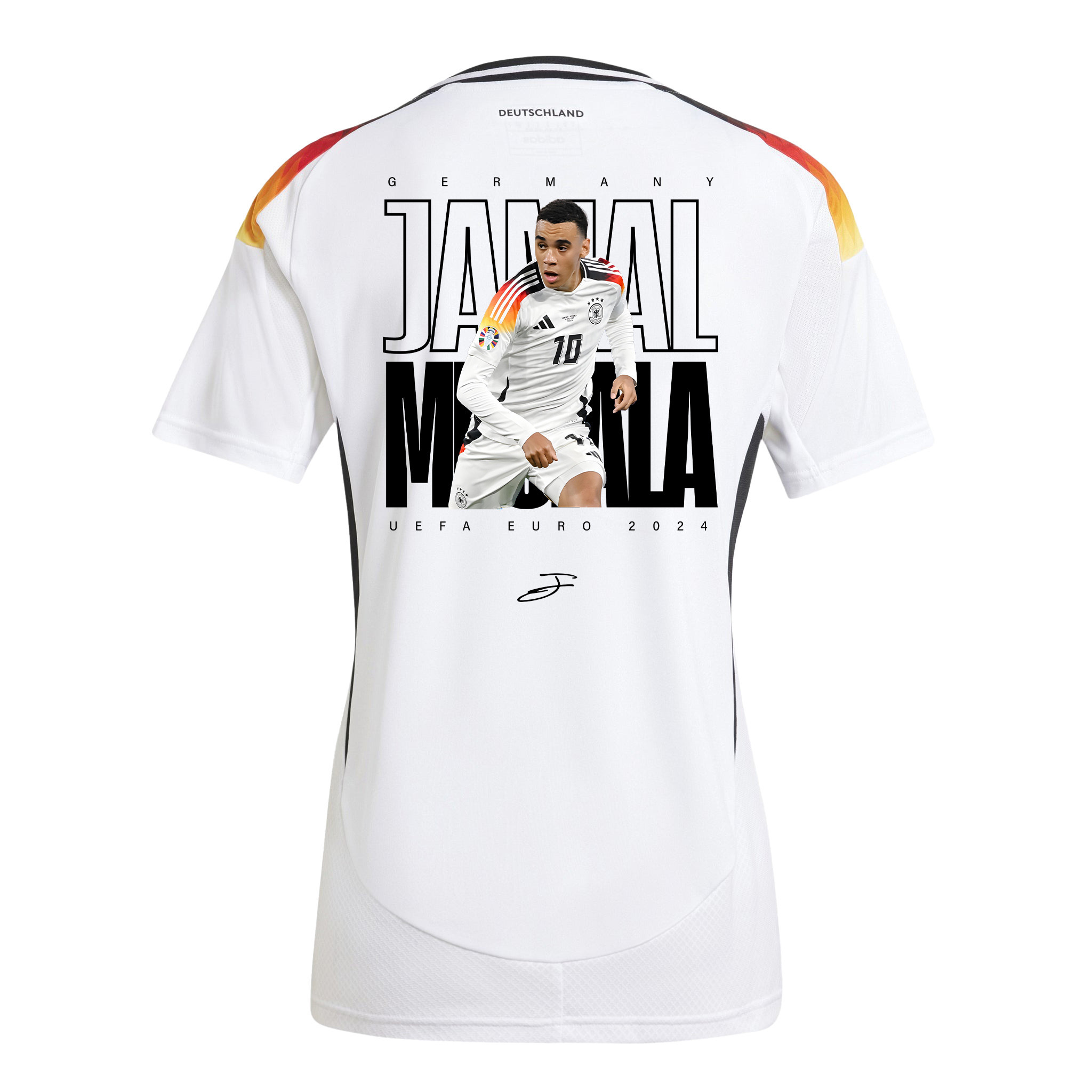 Jamal Musiala 10 Signed Young Talent Germany National Team 2024 Home WOMEN Jersey - White