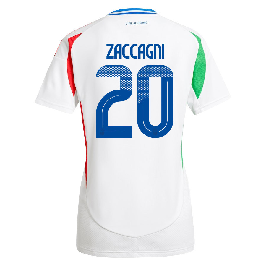 Mattia Zaccagni 20 Italy National Team 2024/25 Away Women Jersey - White