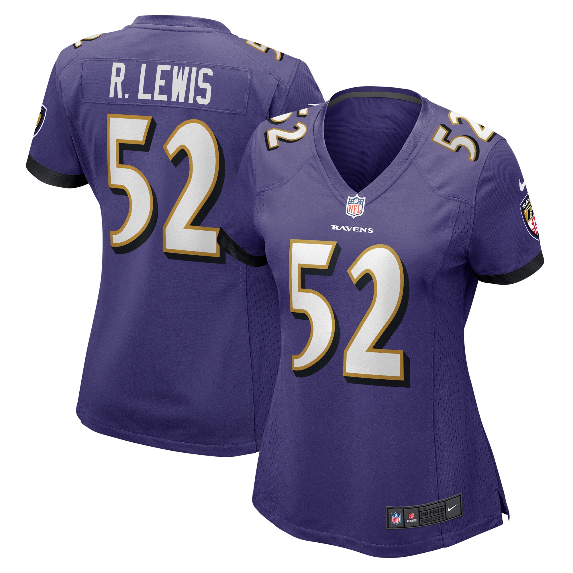 Ray Lewis Baltimore Ravens  Women's Retired Player Jersey - Purple