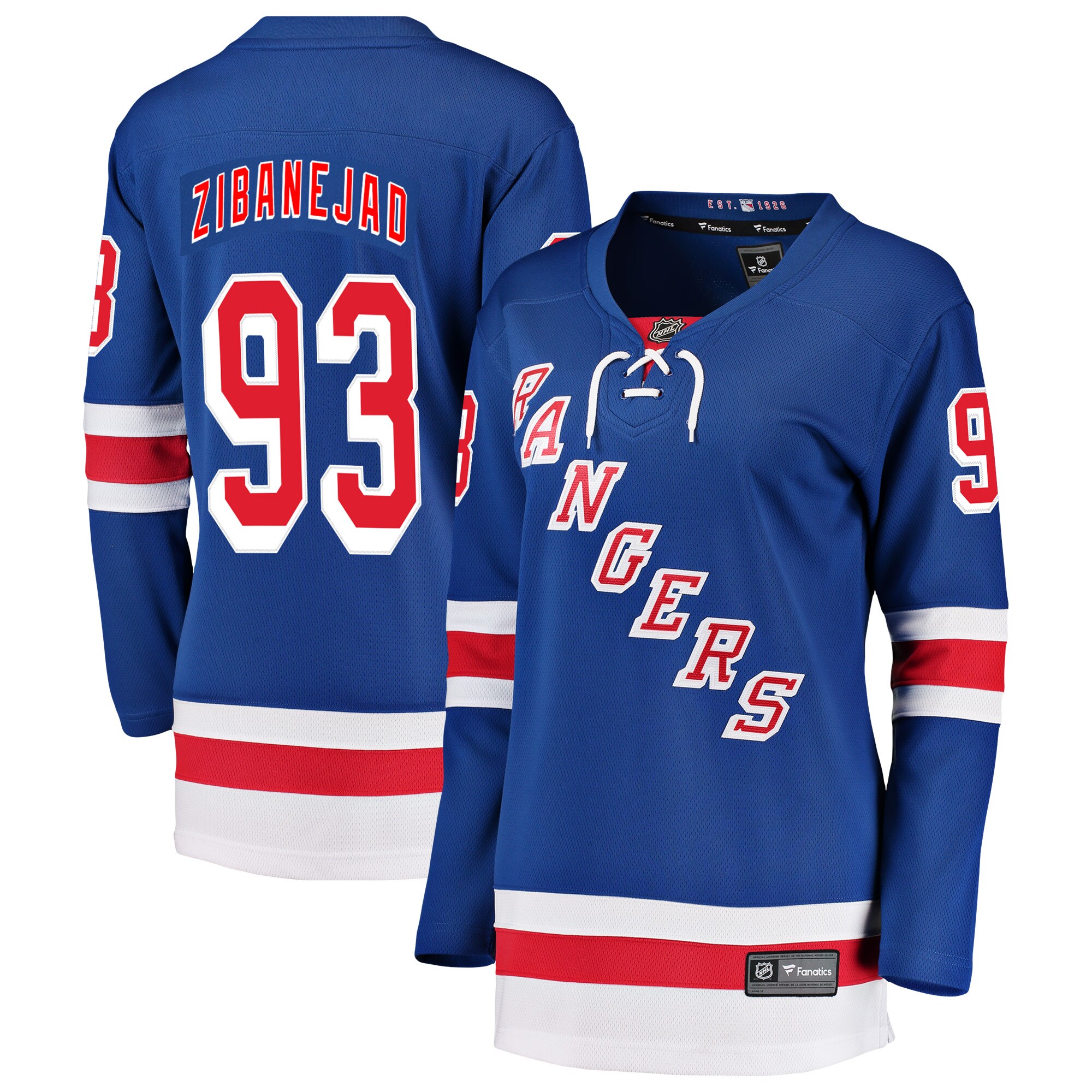 Mika Zibanejad New York Rangers Fanatics Women's Breakaway Player Jersey - Blue