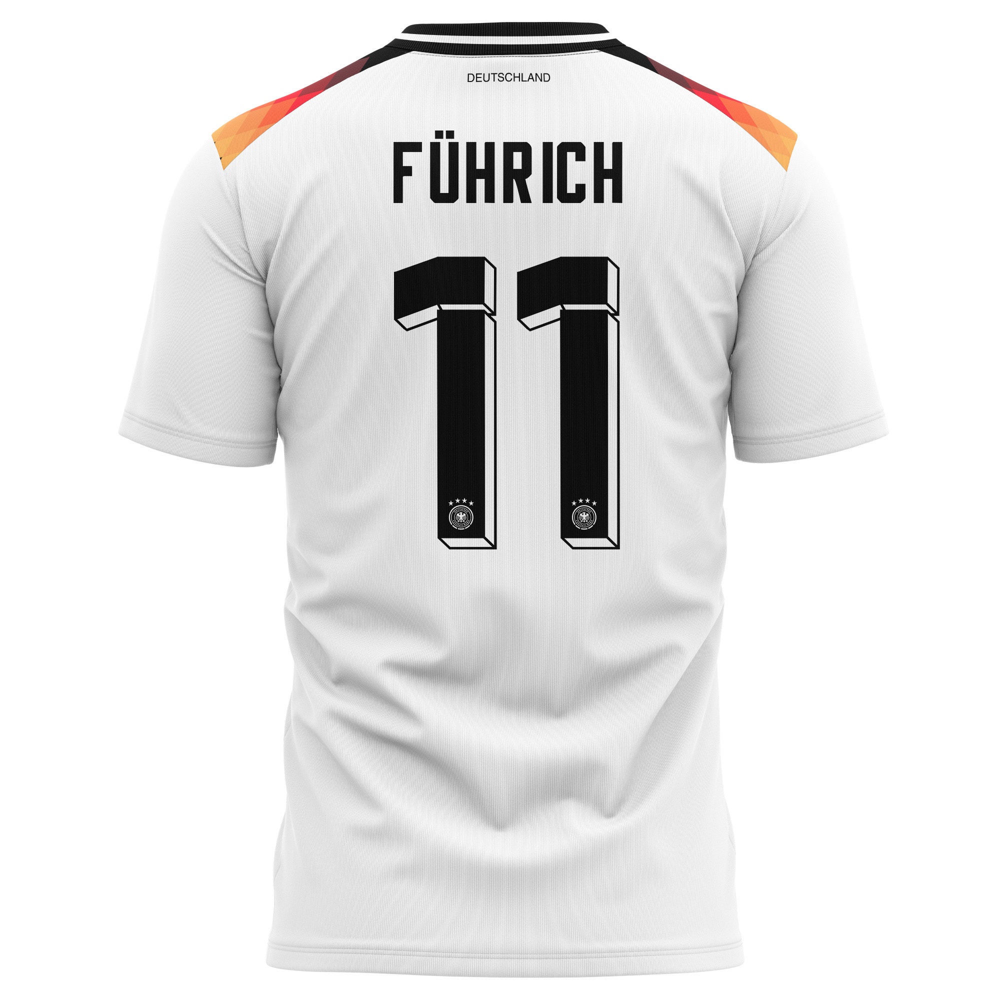 Chris Führich 11 Germany National Team 2024 Home Kits AOP T-shirt - White