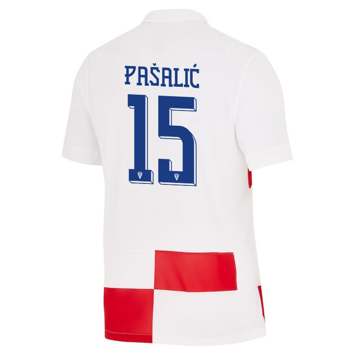 Mario Pašalić 15 Croatia National Team 2024 Home Men Jersey - White