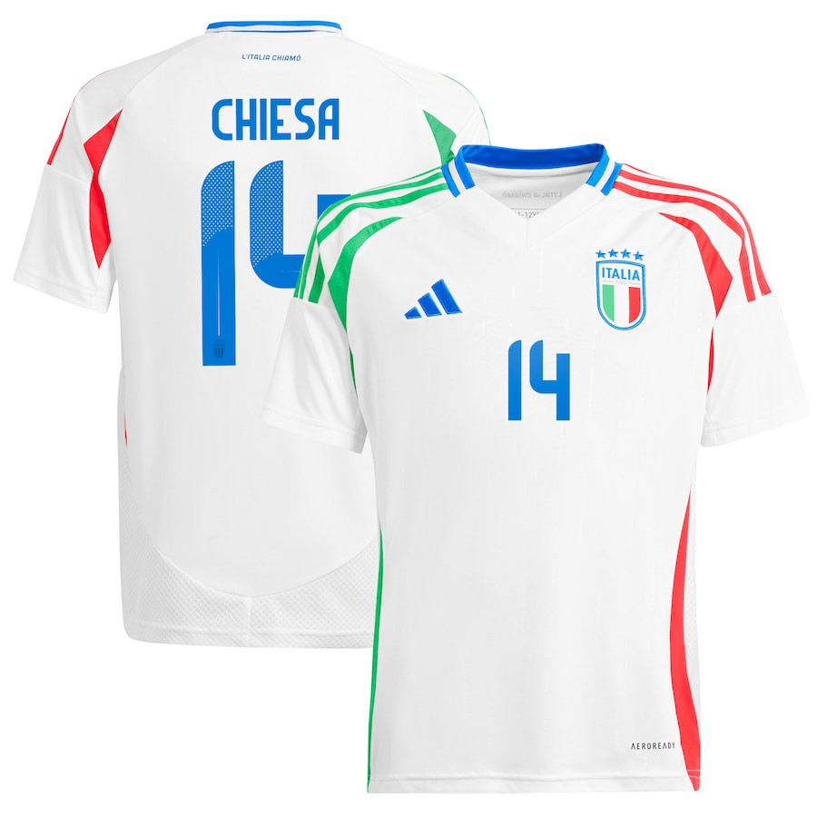 Federico Chiesa 14 Italy National Team 2024 Away YOUTH Jersey - White