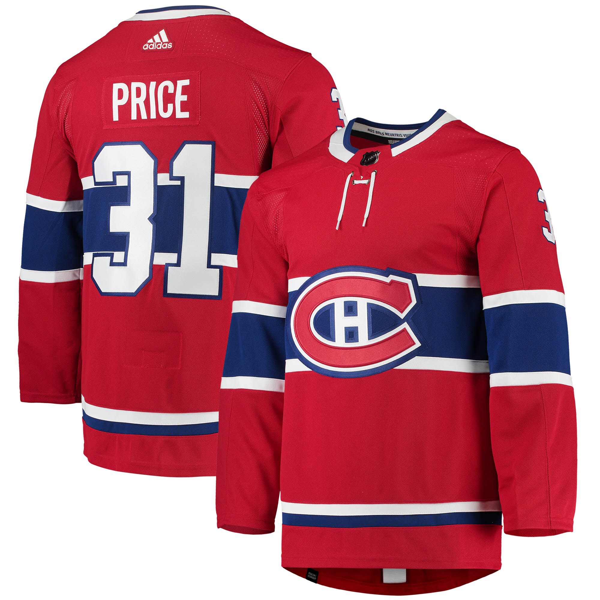 Carey Price Montreal Canadiens adidas Home Primegreen Authentic Player Jersey - Red