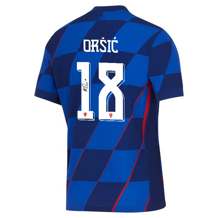 Mislav Oršić 18 Signed Croatia National Team 2024 Away Men Jersey Autographed - Navy
