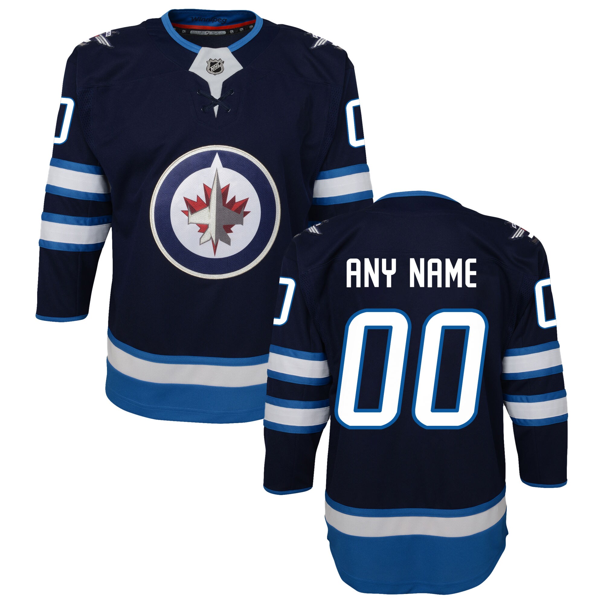Winnipeg Jets Youth Home Premier Custom Jersey - Navy
