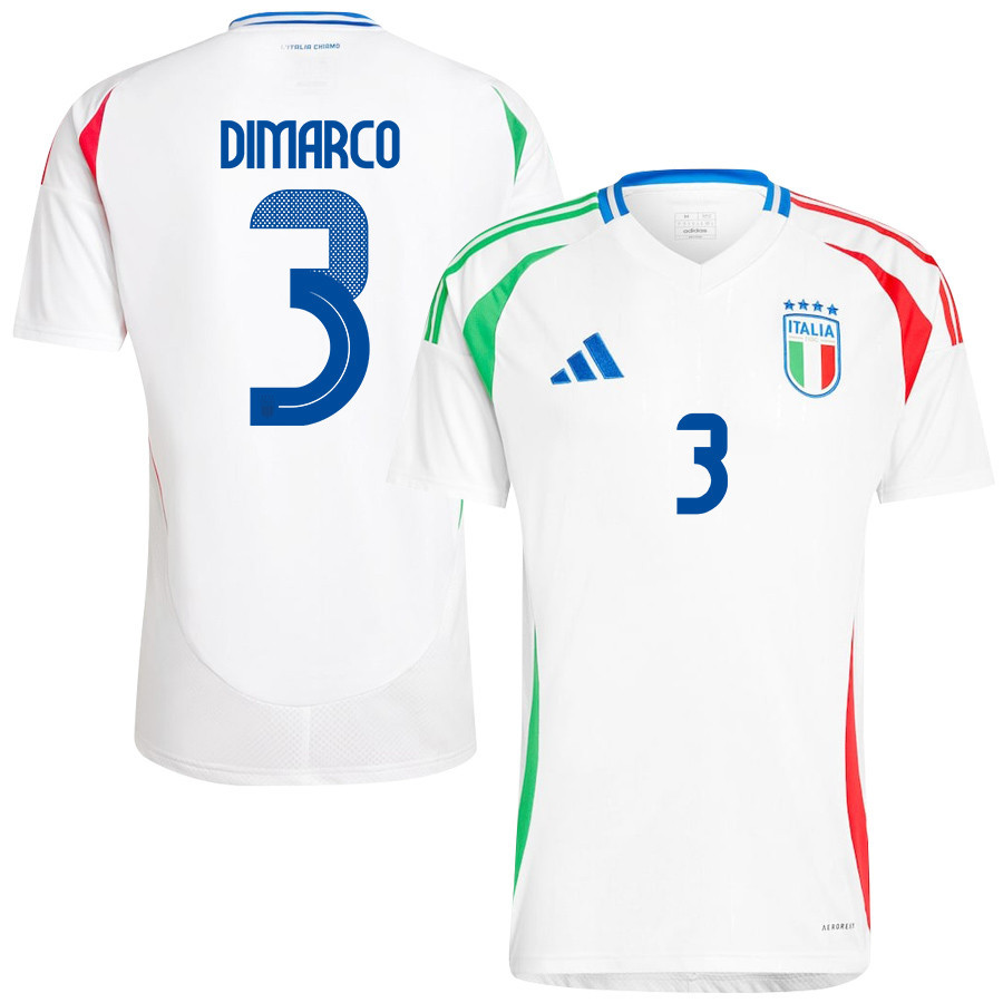 Federico Dimarco 3 Italy National Team 2024/25 Away Men Jersey - White