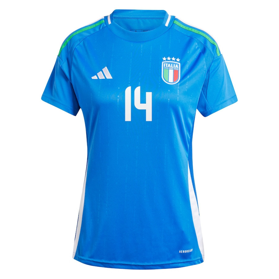 Federico Chiesa 14 Italy National Team 2024 Home Women Jersey - Blue