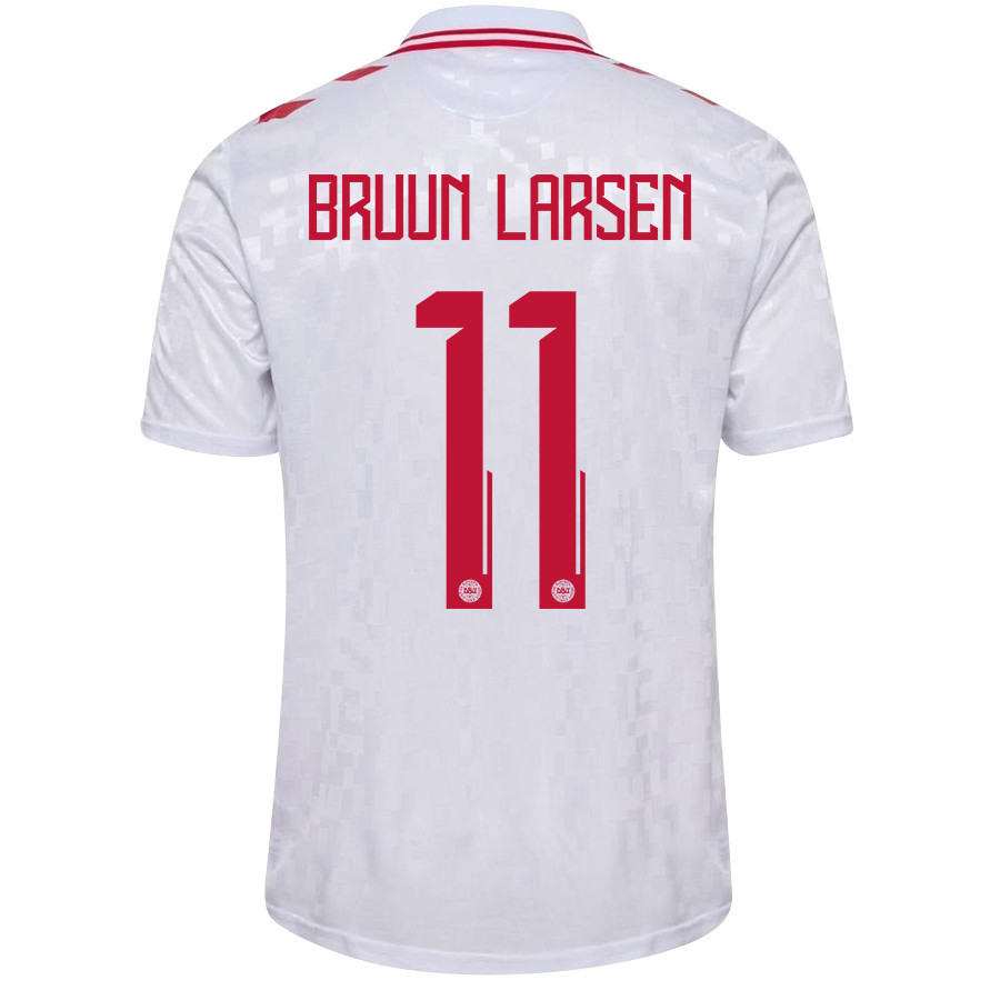 Jacob Bruun Larsen 11 Denmark National Team 2024/25 Away Men Jersey - White