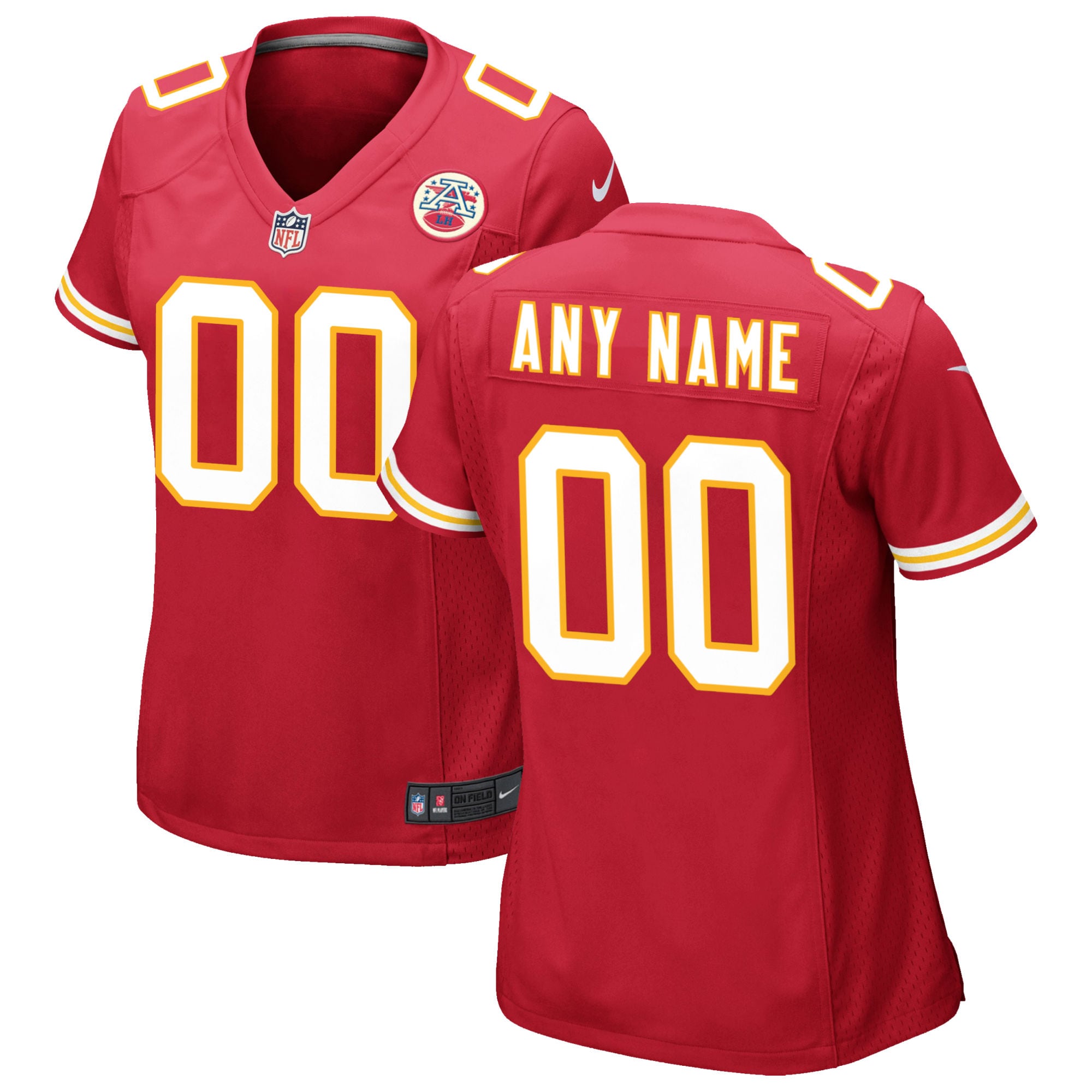 Kansas City Chiefs  Women's Custom Game Jersey - Red