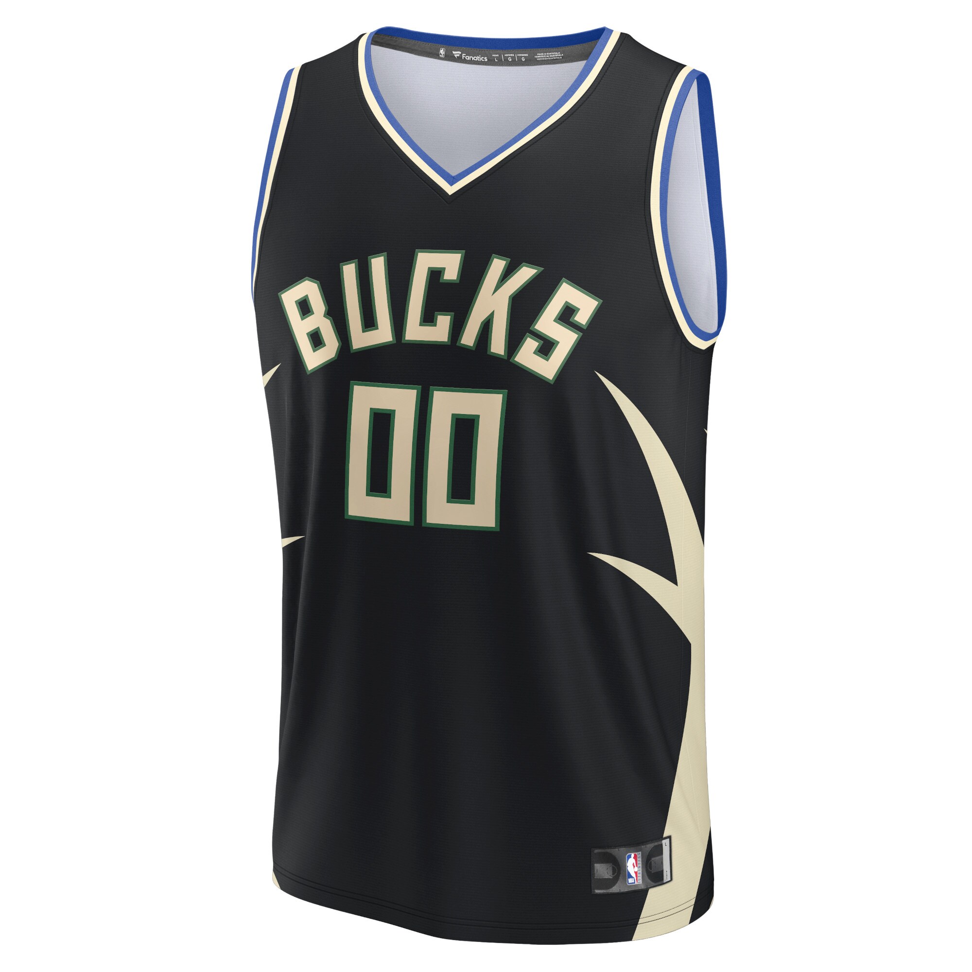 Milwaukee Bucks Fanatics Youth Fast Break Custom Jersey - Black - Statement Edition