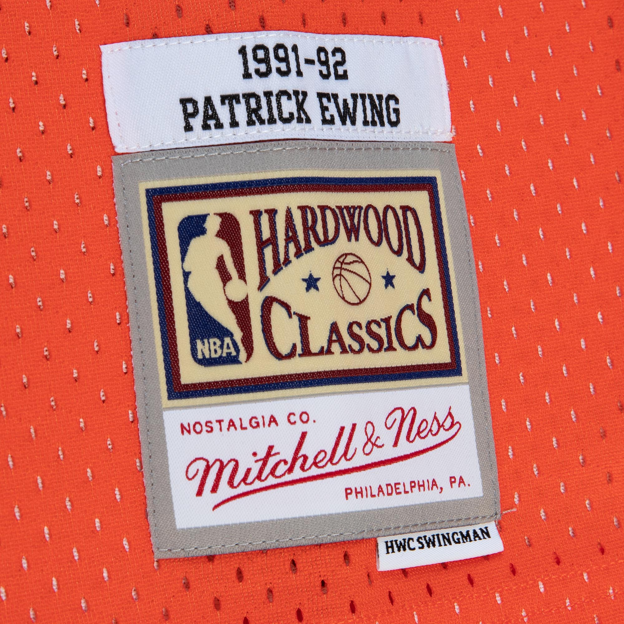 Patrick Ewing New York Knicks Mitchell & Ness 1991\/92 Hardwood Classics Fadeaway Swingman Player Jersey - Orange\/Royal