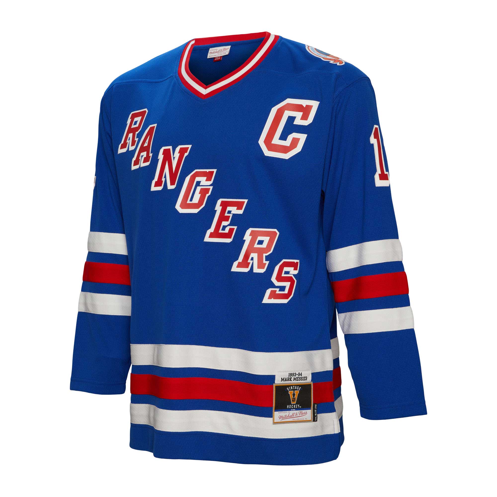 Mark Messier New York Rangers Mitchell & Ness Big & Tall 1993 Captain Patch Blue Line Player Jersey - Blue