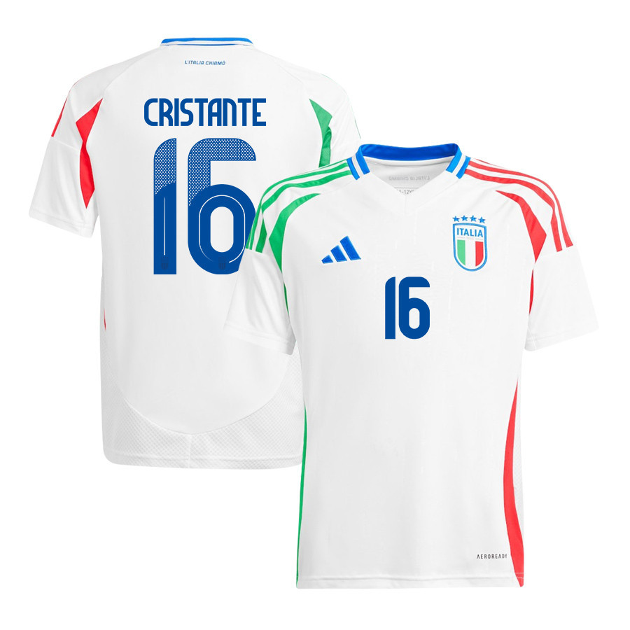 Bryan Cristante 16 Italy National Team 2024/25 Away YOUTH Jersey - White