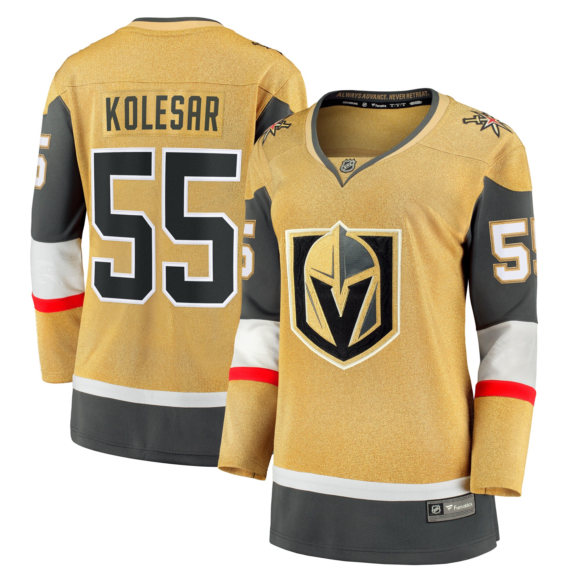 Keegan Kolesar Vegas Golden Knights Fanatics Women's Alternate Breakaway Player Jersey - Gold