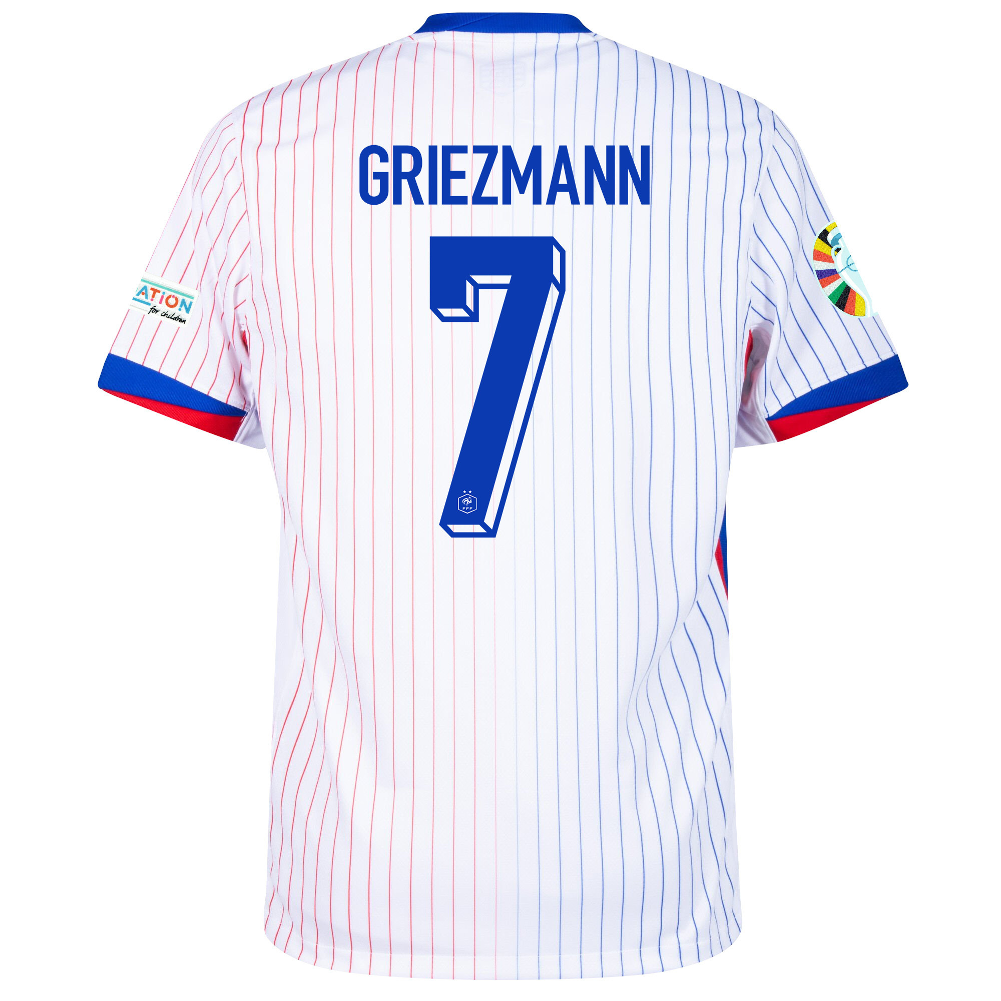 Antoine Griezmann 7 France National Team 2024/25 Away Jersey - Euro UEFA Patch - Men, White