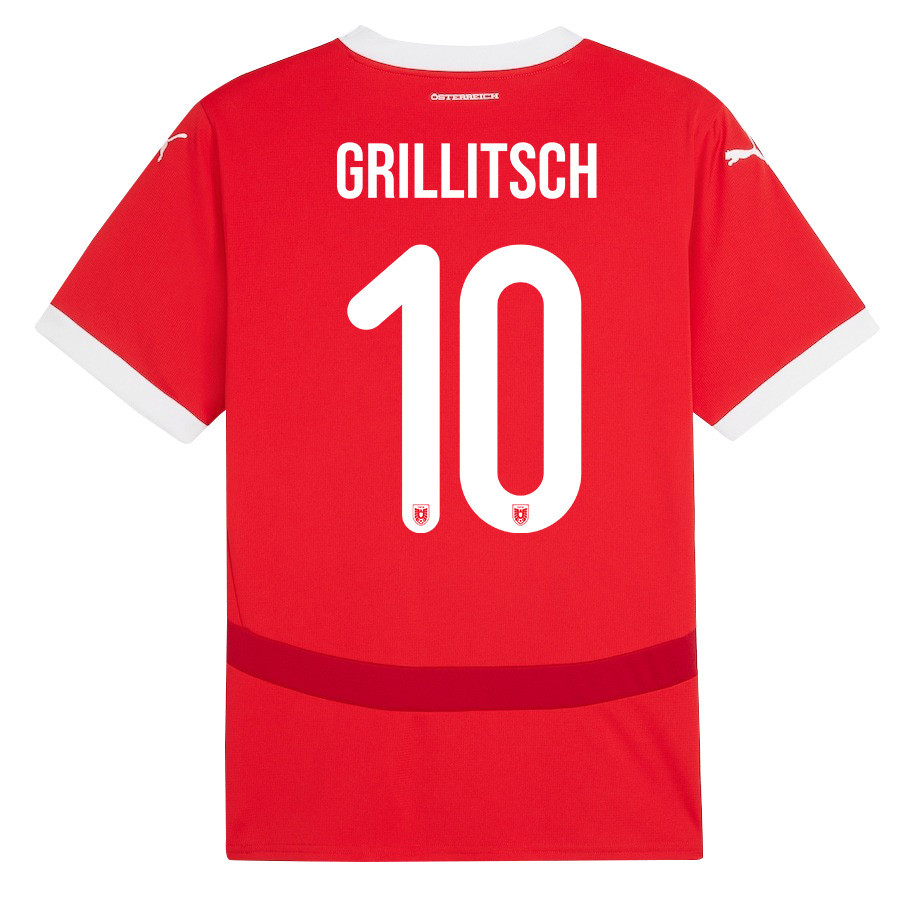 Florian Grillitsch 10 Austria National Team 2024/25 Home Men Jersey - Red