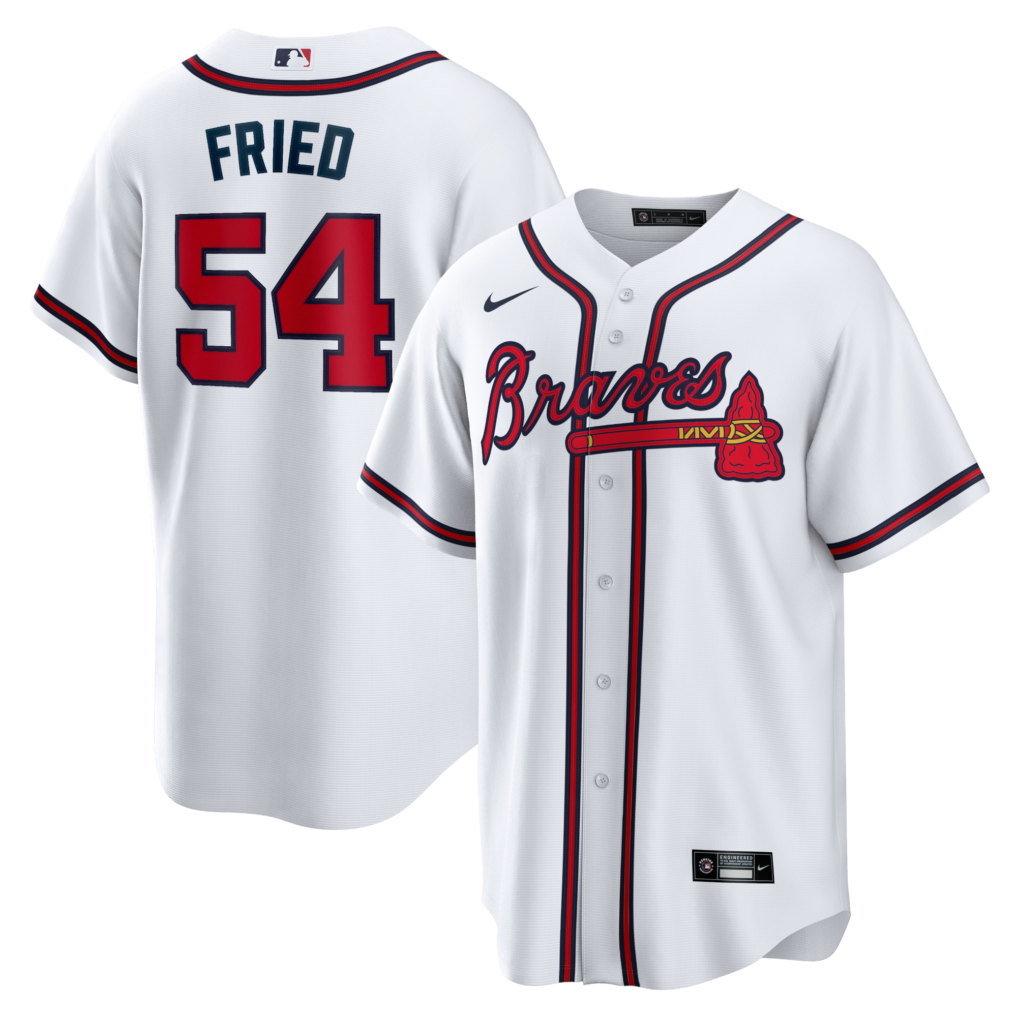 Max Fried Atlanta Braves  Home Replica Player Jersey - White