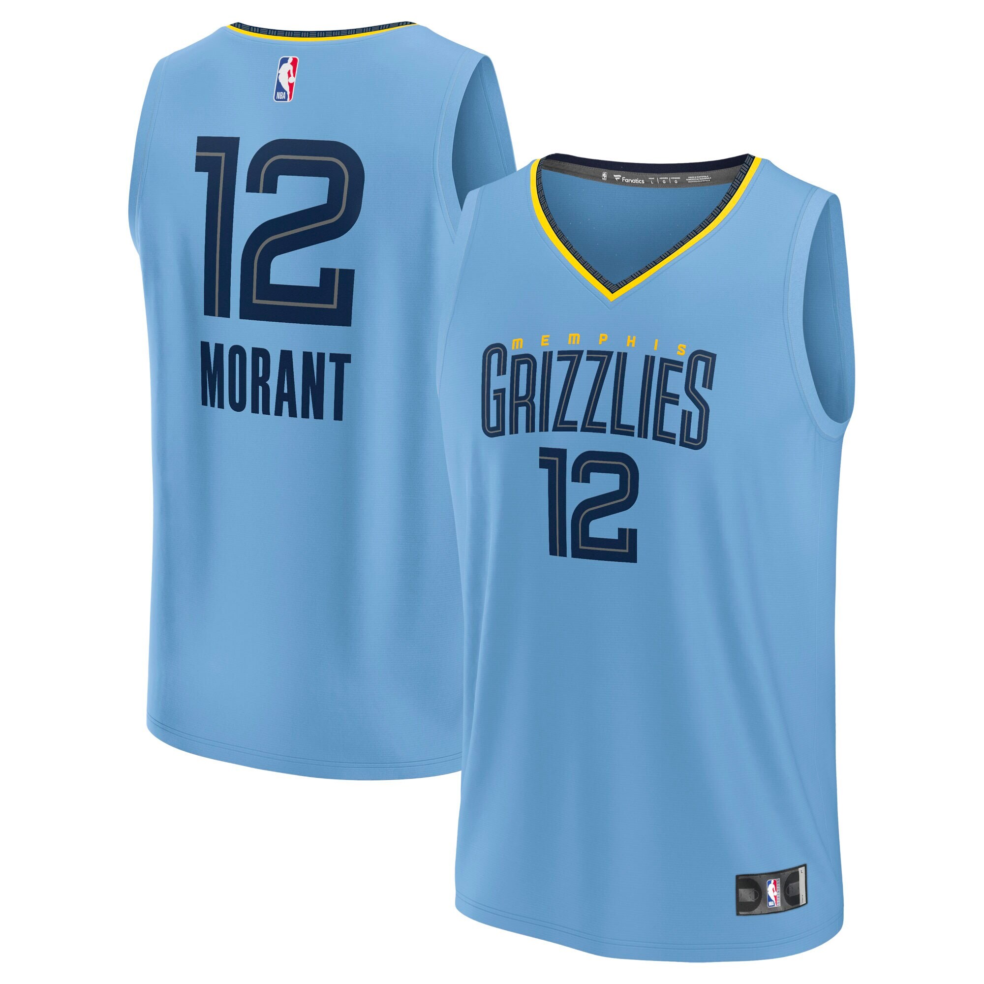 Ja Morant Memphis Grizzlies Fanatics Youth Fast Break Player Jersey - Statement Edition - Light Blue
