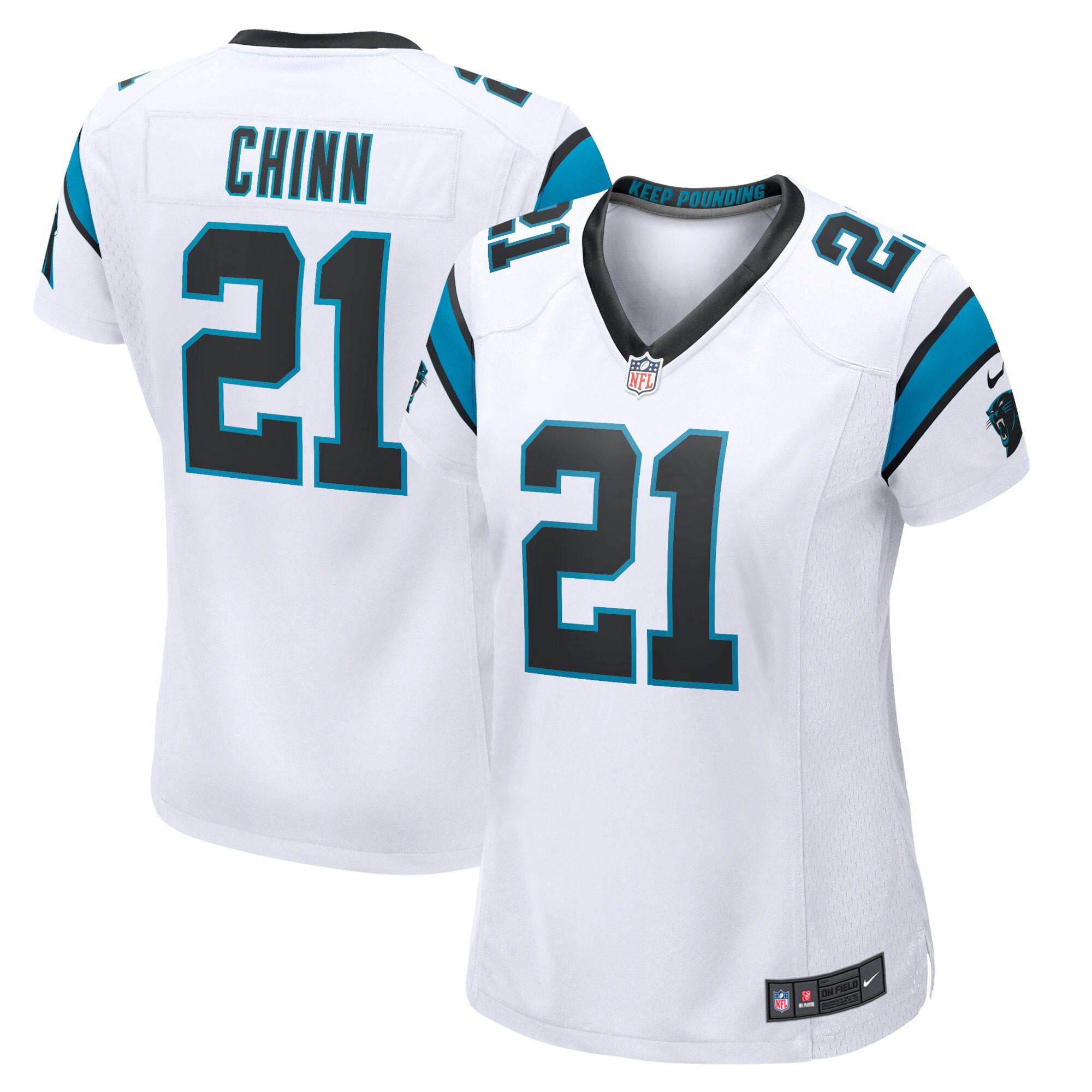Jeremy Chinn Carolina Panthers  Women's Game Jersey - White