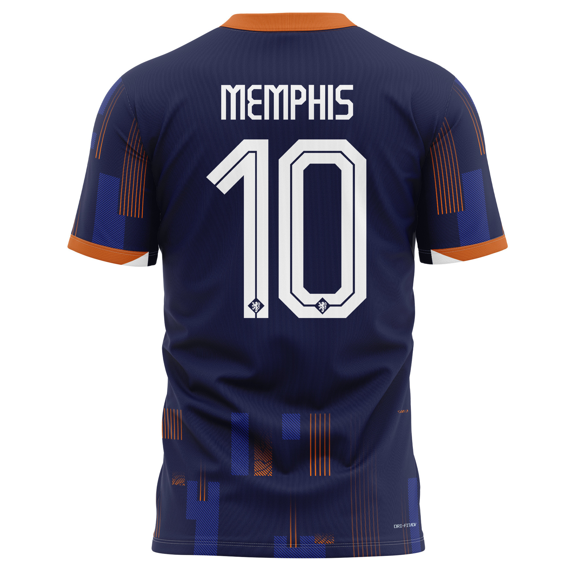 Memphis Depay 10 Netherlands National Team 2024 Away Kits AOP T-shirt - Navy